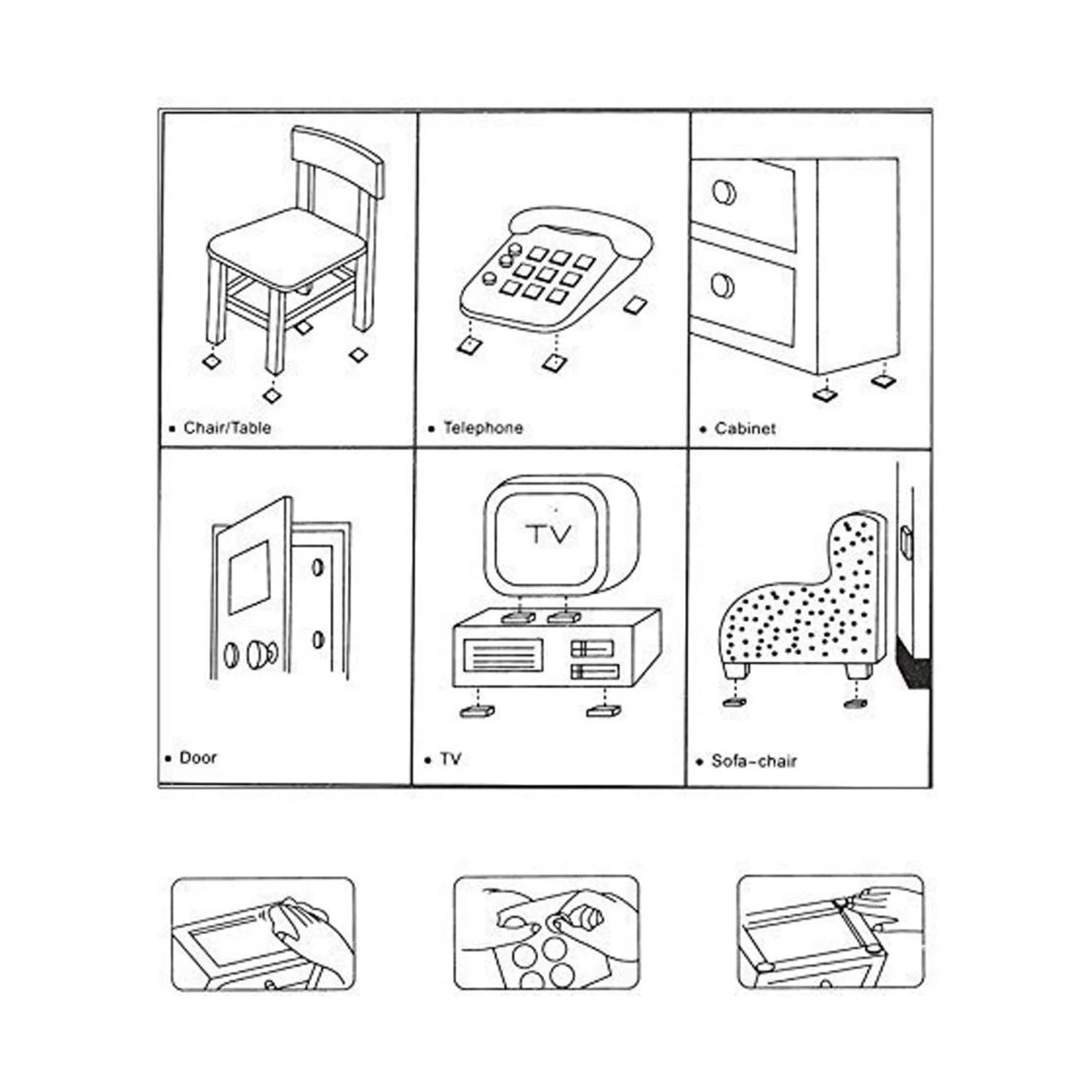 28 pc Rubber furniture Pads Self Sticking Non Slip Furniture Noise Insulation Pads - Image 5