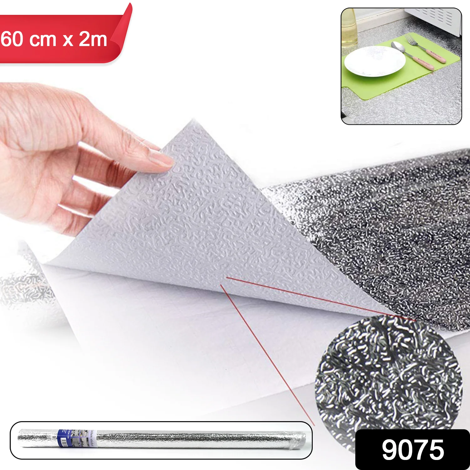 Aluminium foil for Kitchen and Aluminium Foil Paper Sticker Roll (60cmx2Meter) - Image 2