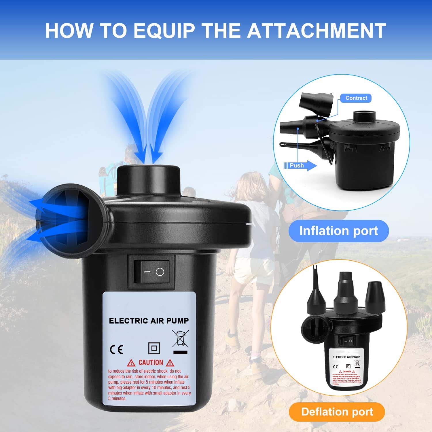 Electric Air Pump For Ball , Balloon ( 3 Nozzle ) - Image 7
