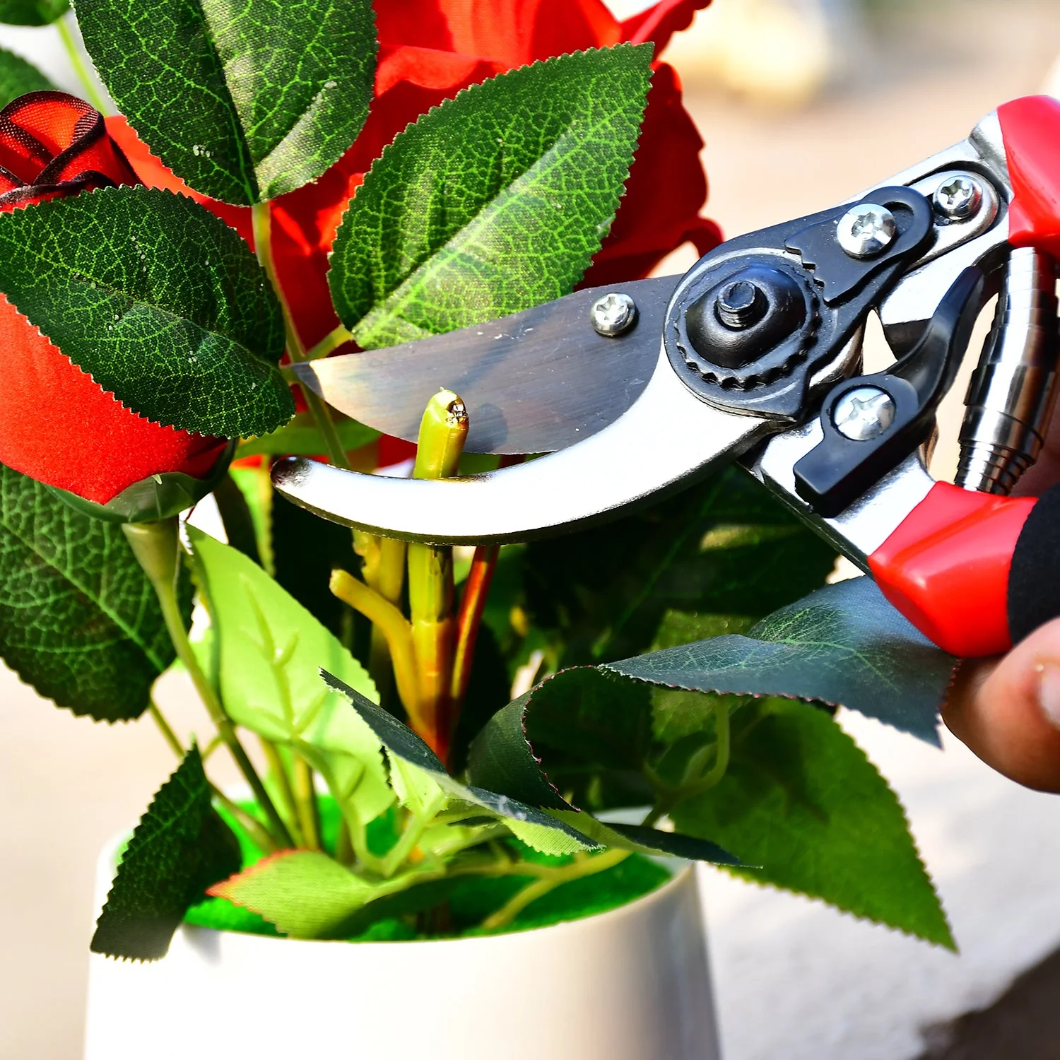 21Cm Red GARDEN SHEARS SHARP CUTTER PRUNERS SCISSOR, PRUNER. - Image 4