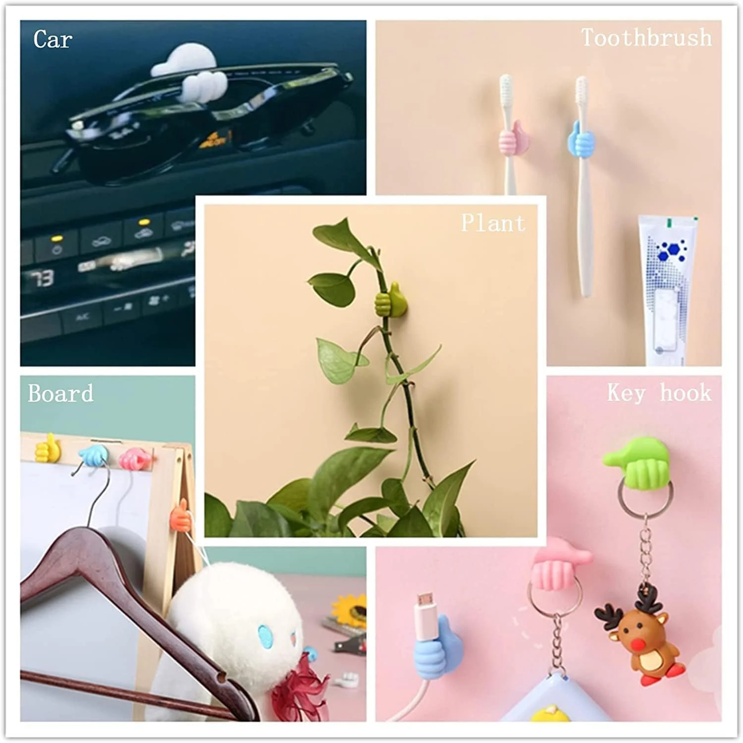 Thumb Cable Clips, Multi-Color Cord Organizer for Home, Office, Car (10 Pc Set) - Image 6