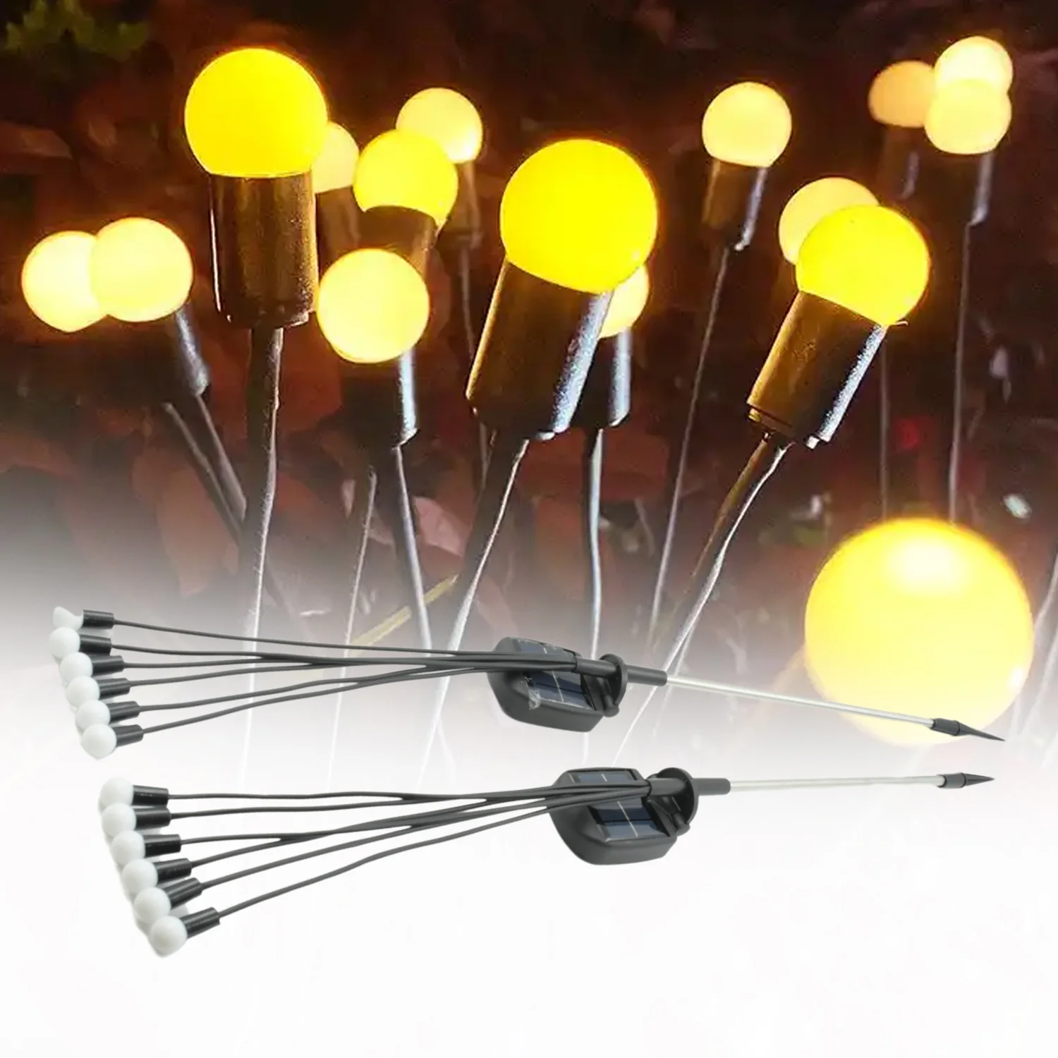 Solar Firefly Lights for Garden Decor (2 Pc, 12 LED Warm) - Image 4