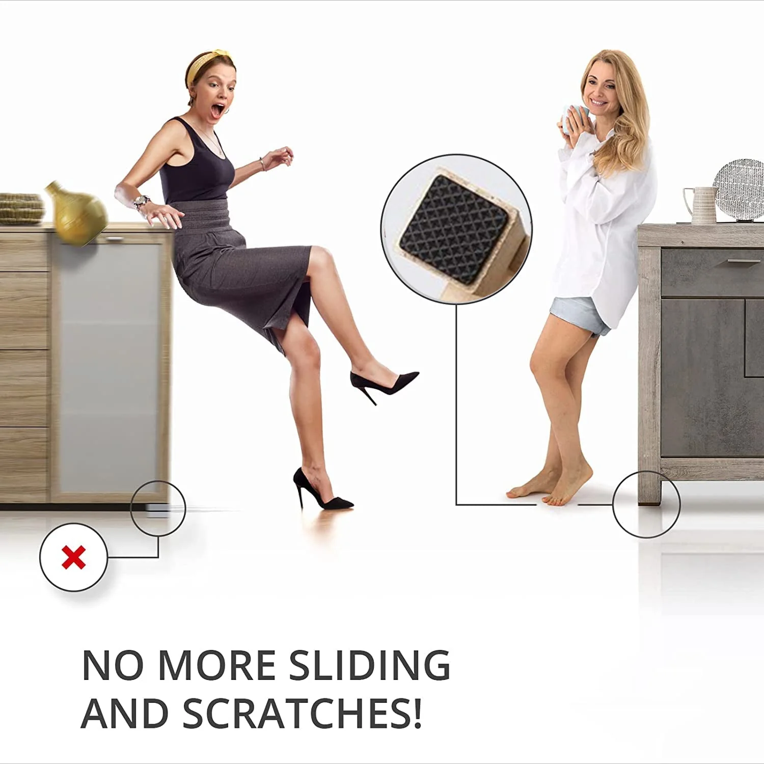 Square Self Adhesive Door, Wardrobe Furniture Feet Pad (Pack of 1pc). - Image 4