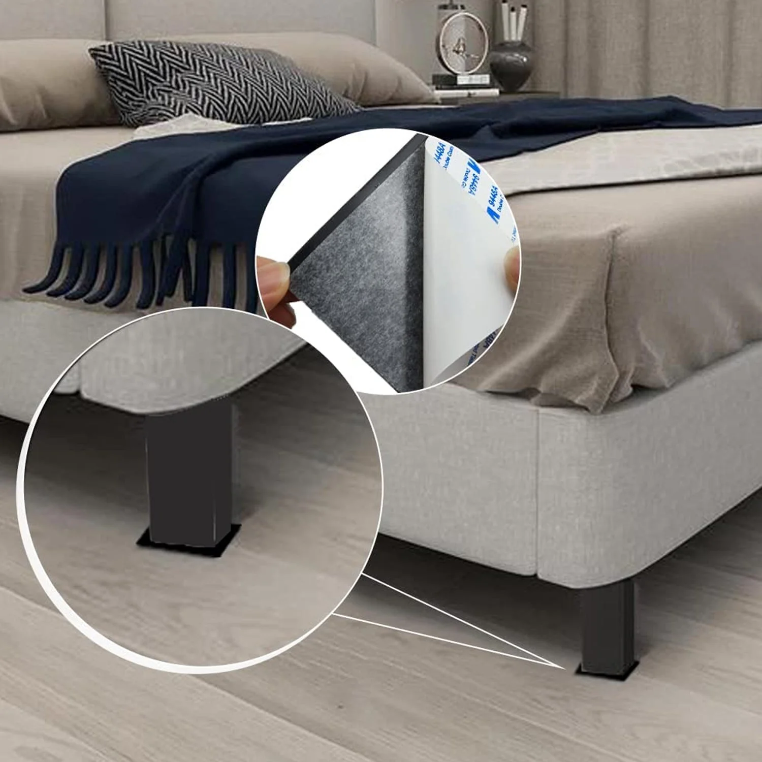 4-Piece Square Felt Furniture Floor Protector Pads - Image 8