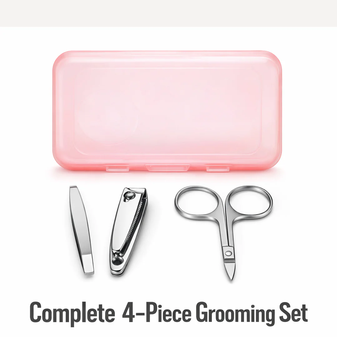 Mini Nail Clipper Set With Plastic Storage Case, (4 Pc Set) - Image 5