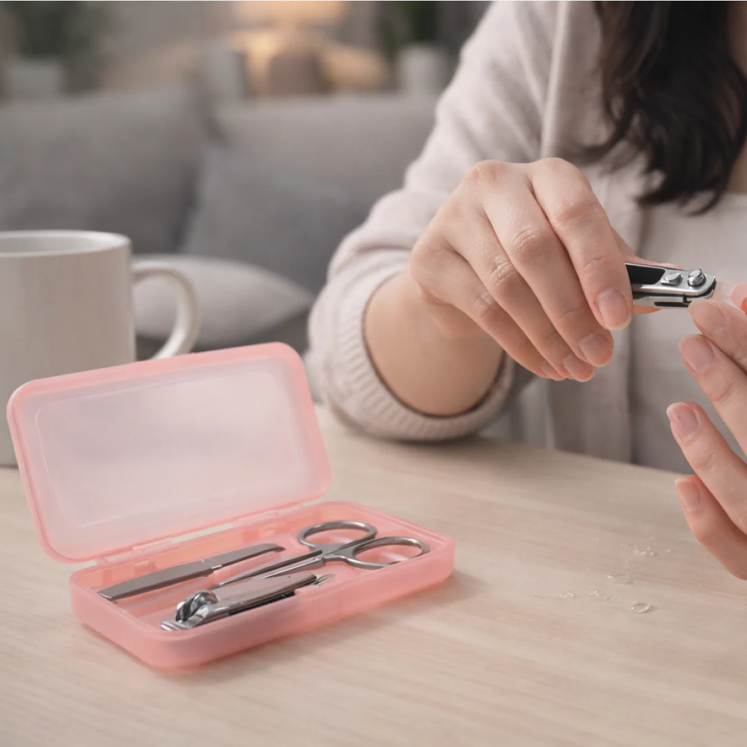Mini Nail Clipper Set With Plastic Storage Case, (4 Pc Set) - Image 7