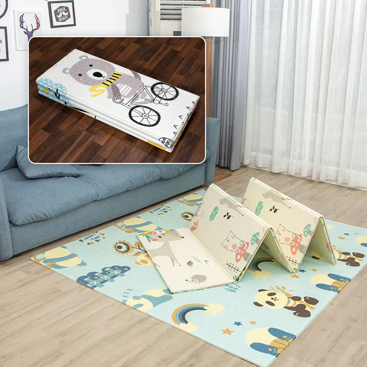 Baby Play Mat, Foam Play mat  Water-Proof Reversible Toxic Free (197x176 cm) - Image 6