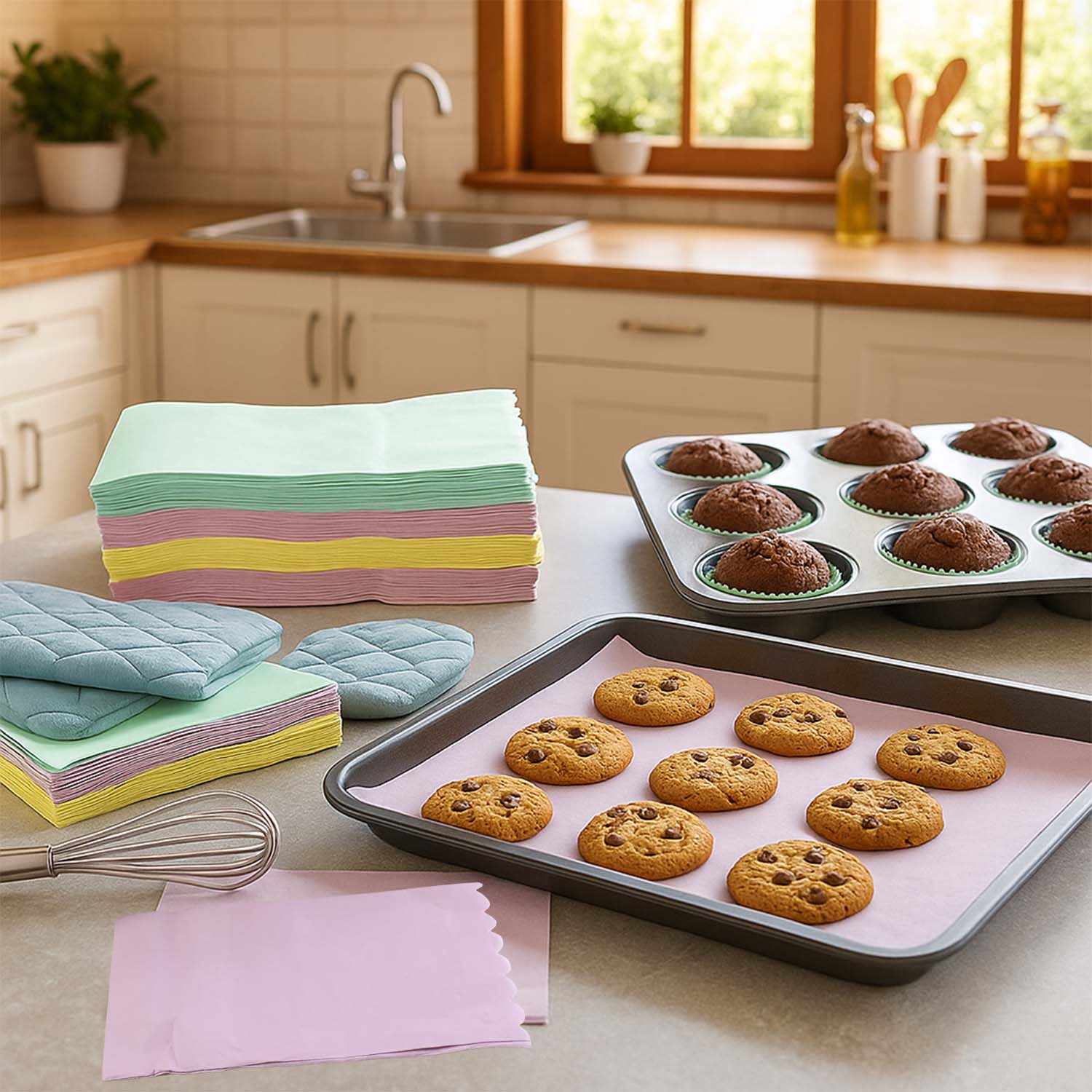 Multicolor Decorative Baking Paper Sheets (38 x 33 Cm / 200 Pc) - Image 3