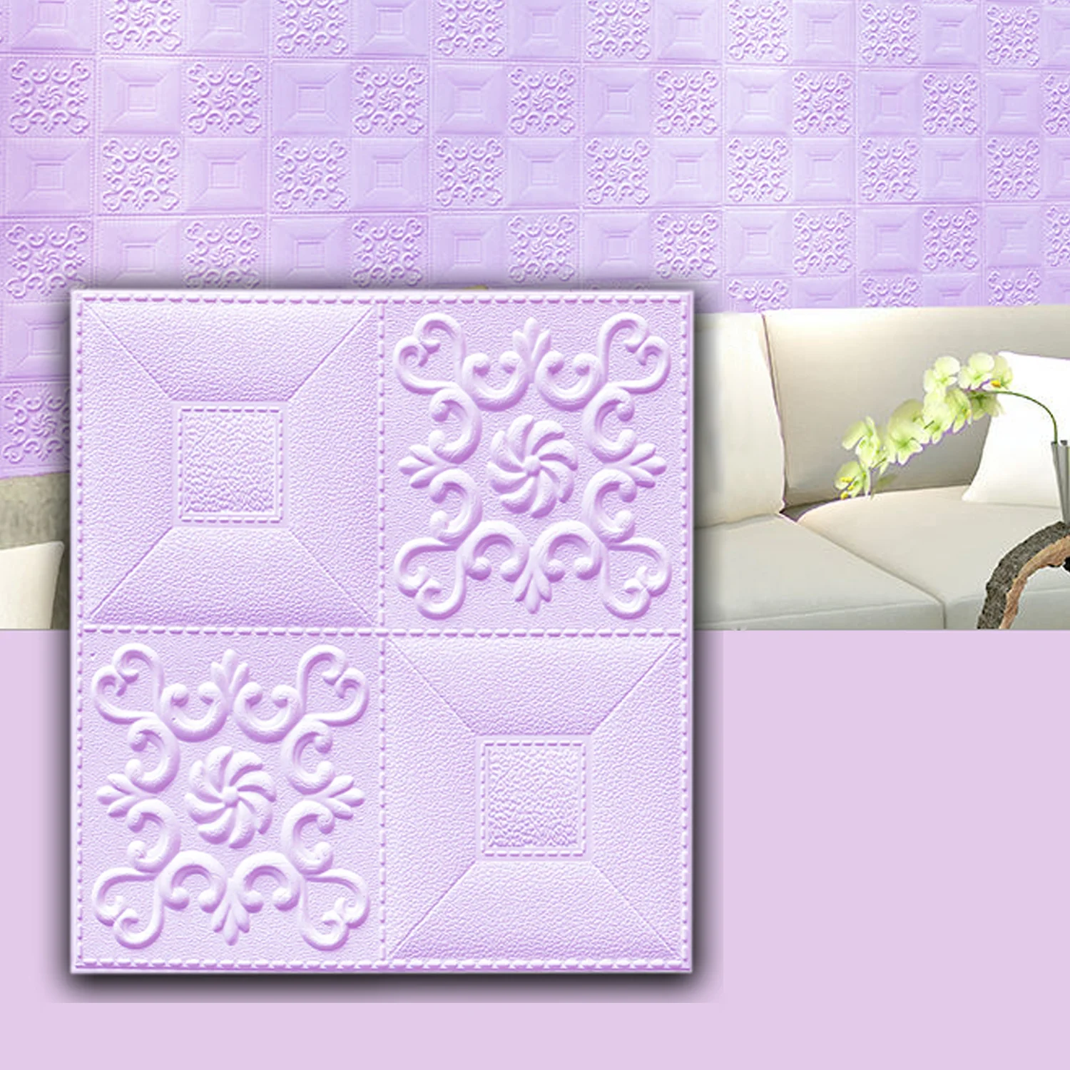 Wallpaper 3D Foam Wallpaper Sticker Panels (70 x 70 Cm / 1 Pc) - Image 4