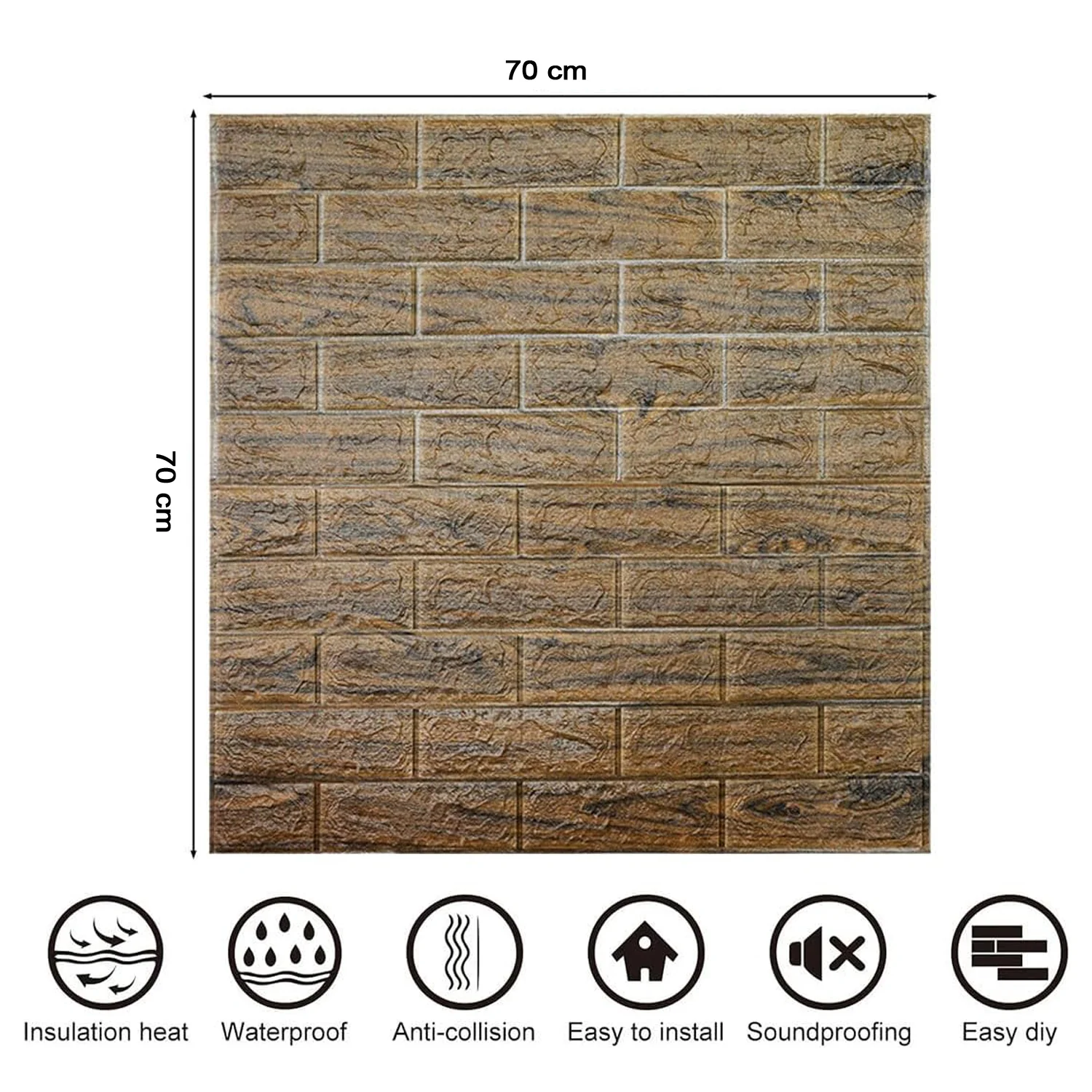 Wallpaper 3D Foam Wallpaper Sticker Panels (70 x 70 Cm / 1 Pc) - Image 7