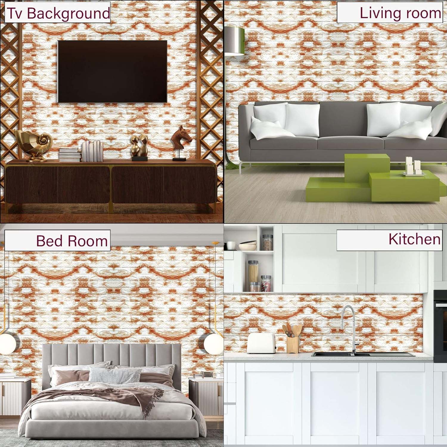 Wallpaper 3D Foam Wallpaper Sticker Panels (78 x 70 Cm / 1 Pc) - Image 3