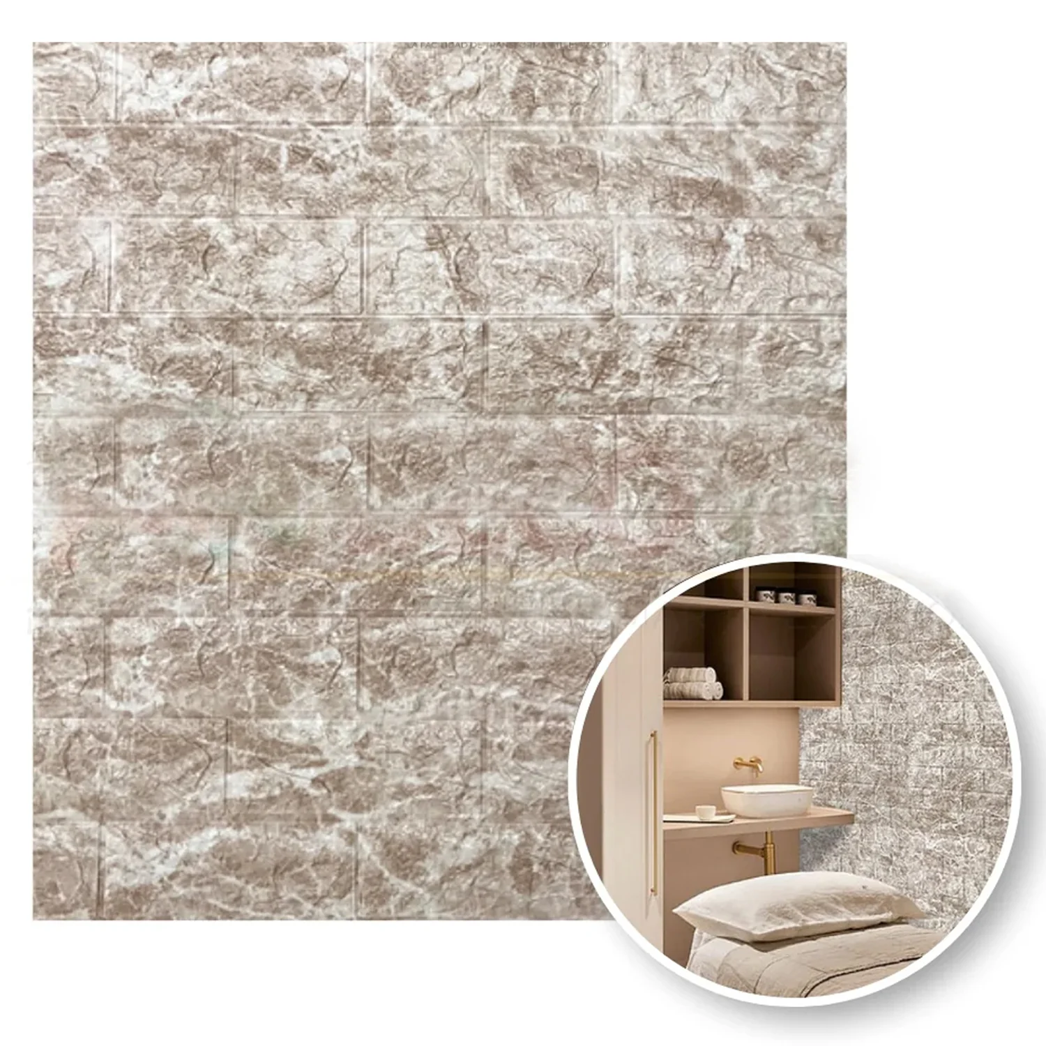 Wallpaper 3D Foam Wallpaper Sticker Panels (78 x 70 Cm / 1 Pc) - Image 4