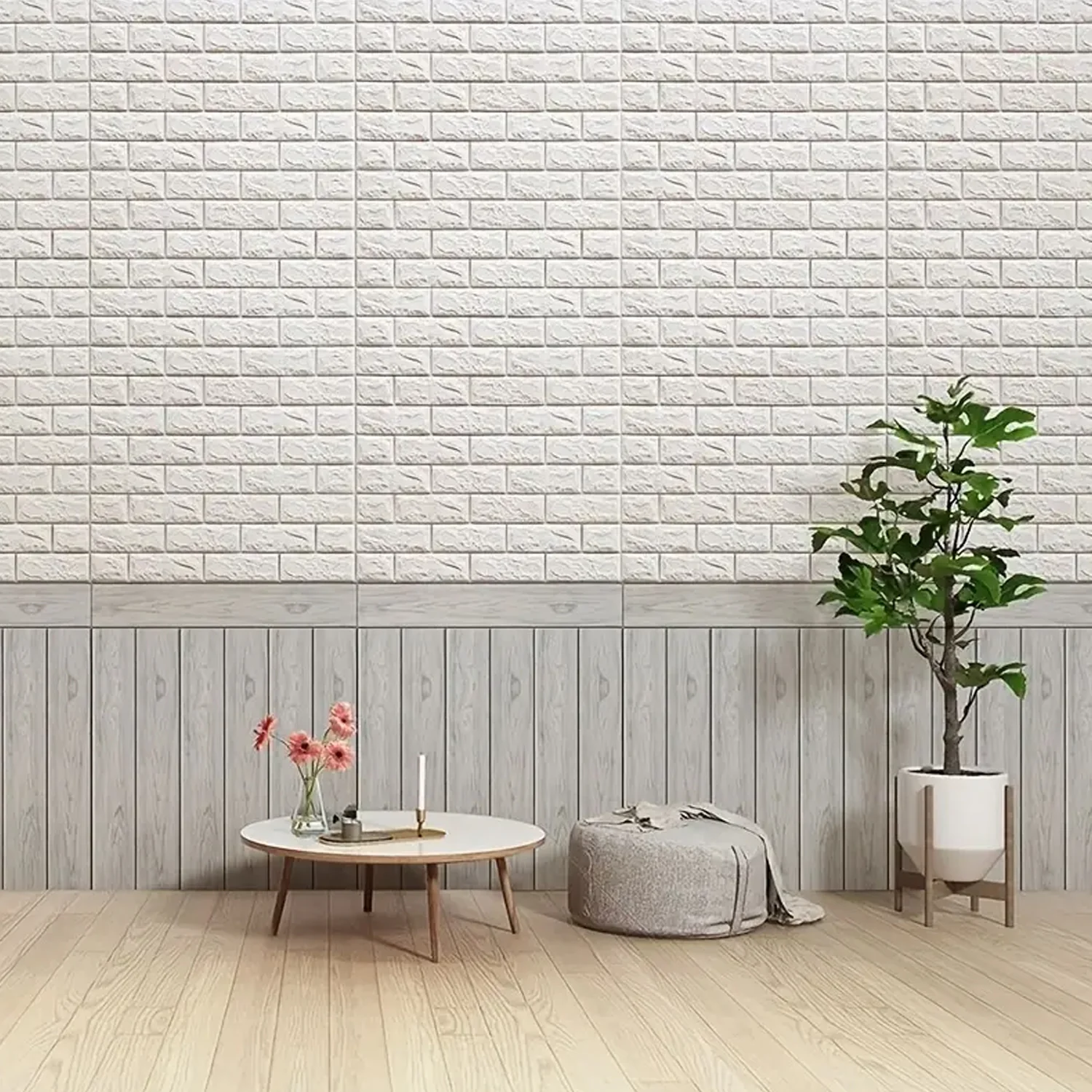 Wallpaper 3D Foam Wallpaper Sticker Panels (70 x 70 Cm / 1 Pc) - Image 4
