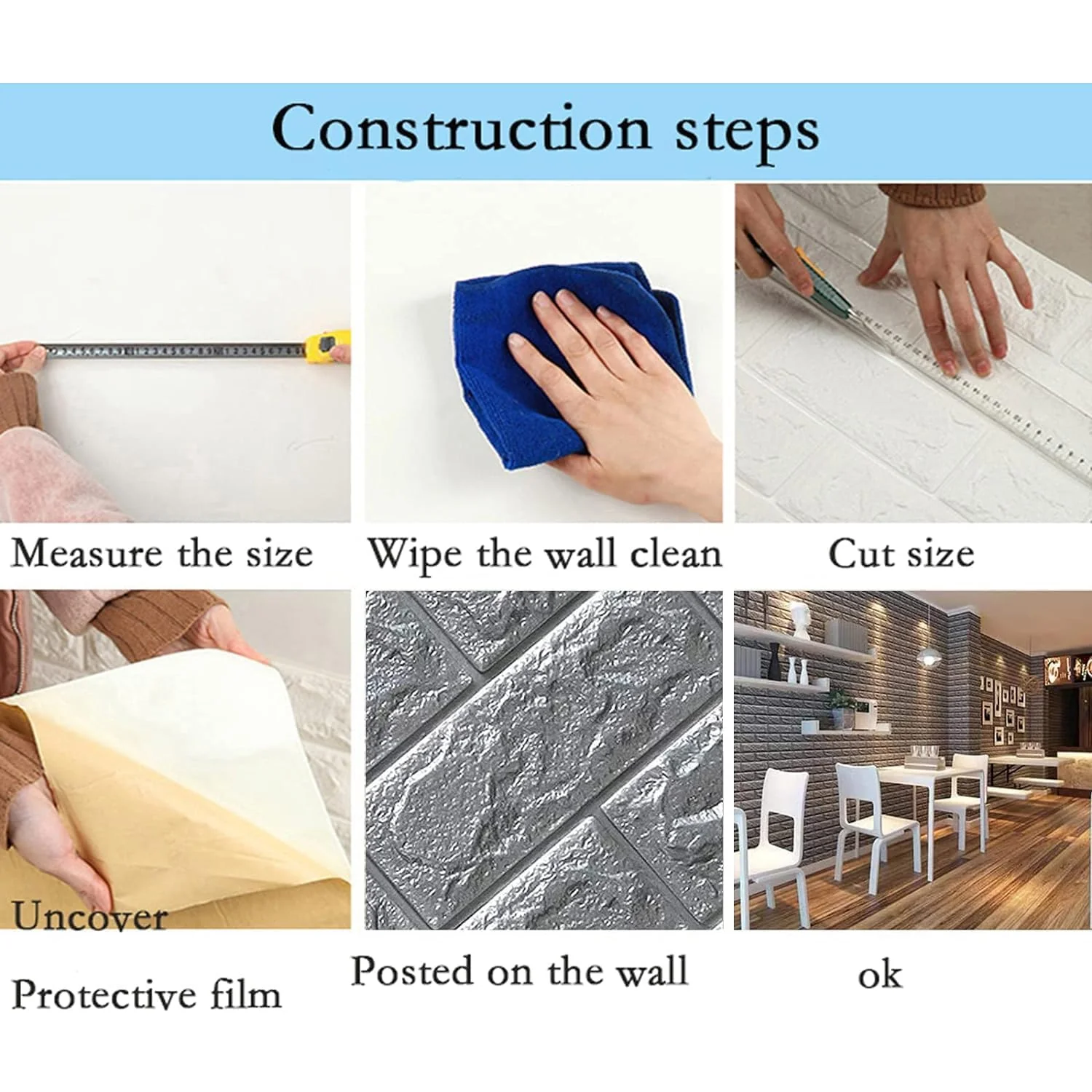 Wallpaper 3D Foam Wallpaper Sticker Panels (76 x 70 Cm / 1 Pc) - Image 7