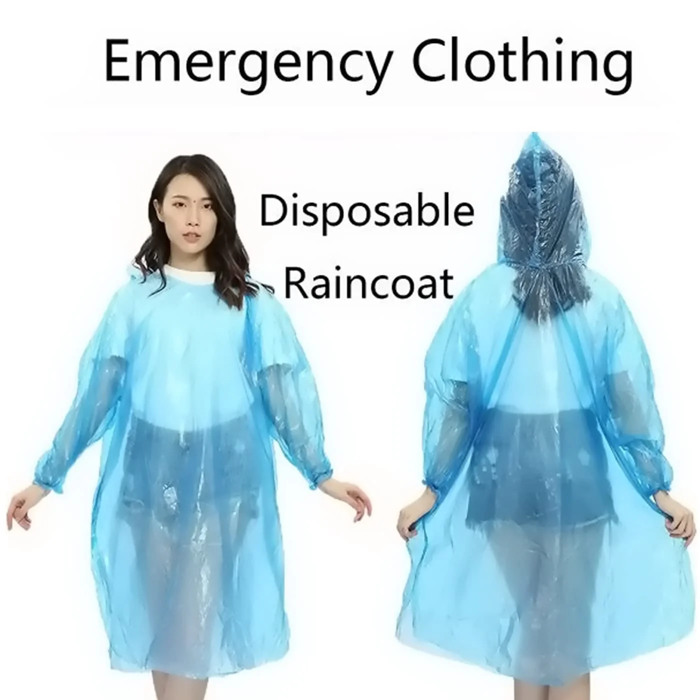 Portable Adult Waterproof Raincoat Cardigan for Outdoor Travel (1 Pc) - Image 3