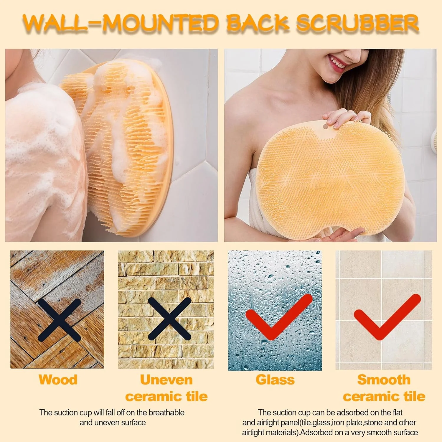 Yellow Silicone Bath Massage Cushion – Suction Cup Exfoliating Foot Scrubber & Mat - Image 6