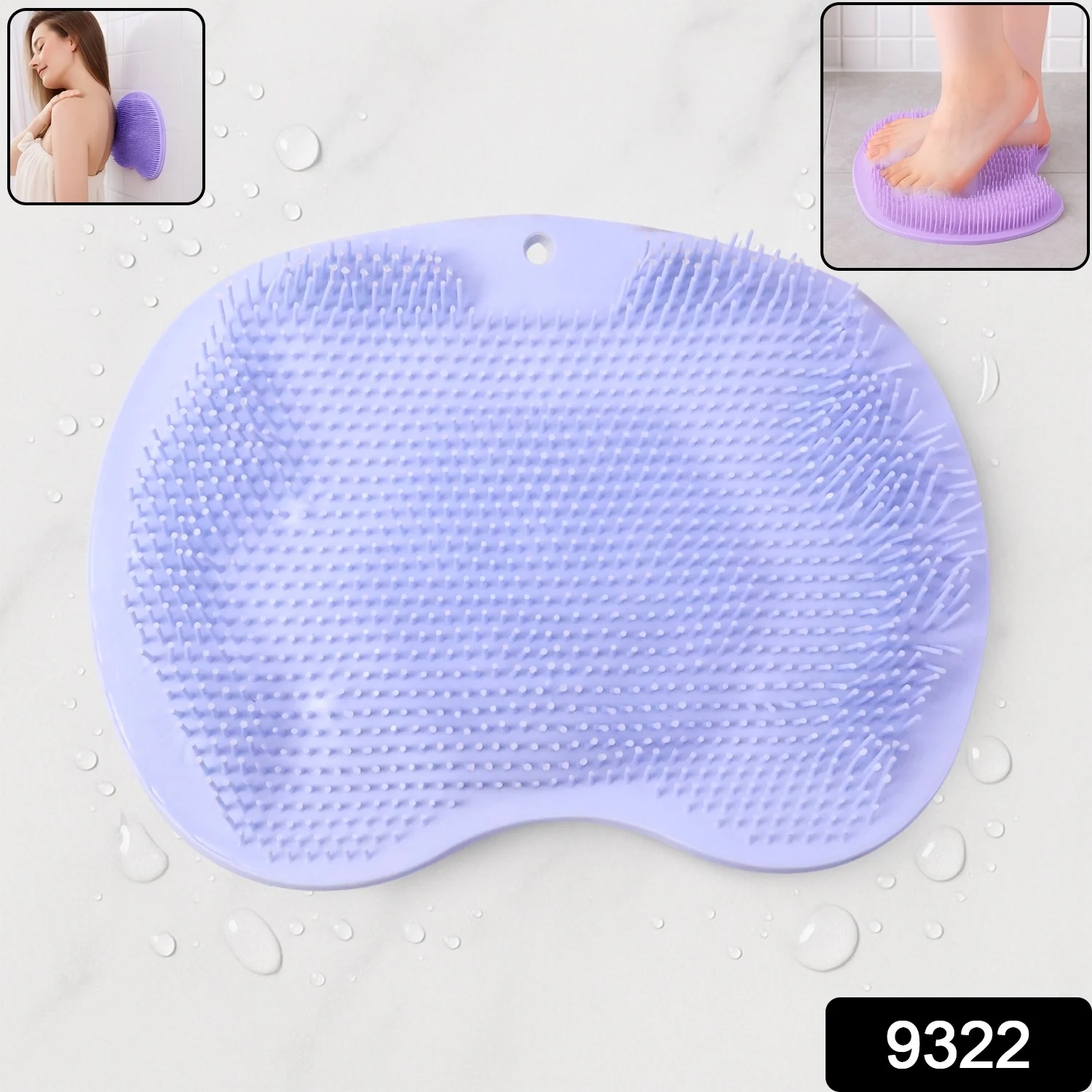 Purple Silicone Bath Massage Cushion – Suction Cup Exfoliating Foot Scrubber & Mat - Image 2