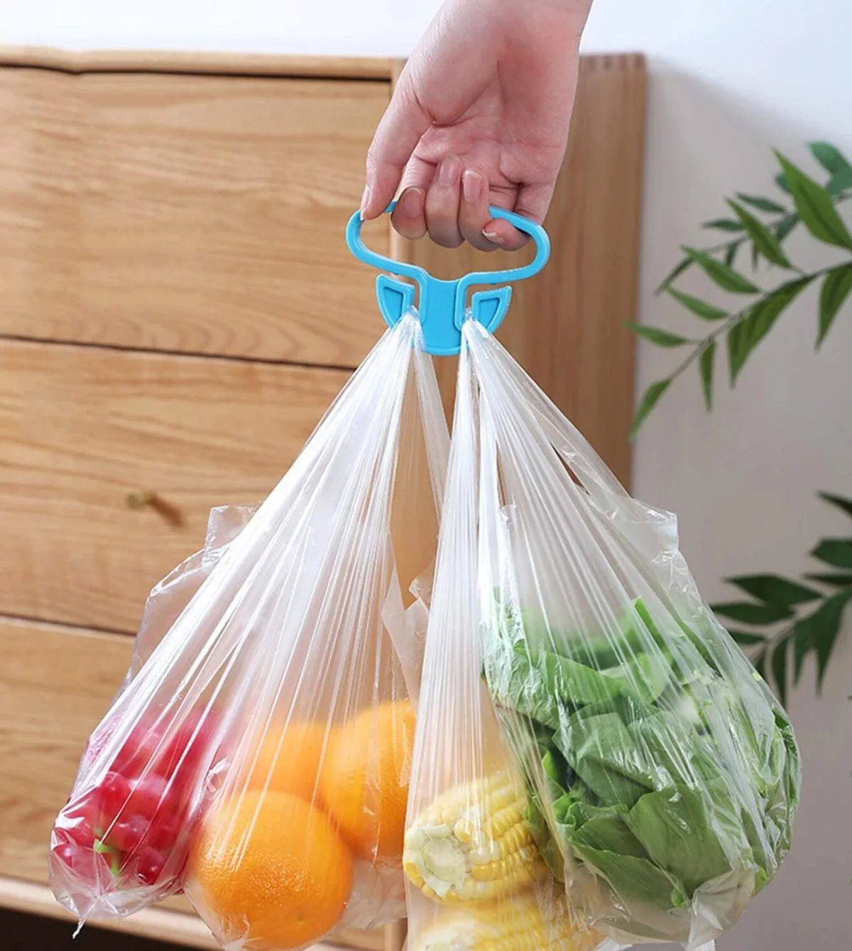 Plastic Bag Handle Holder Portable Grocery Bag Carrier Multifunctional (2 Pc) - Image 6