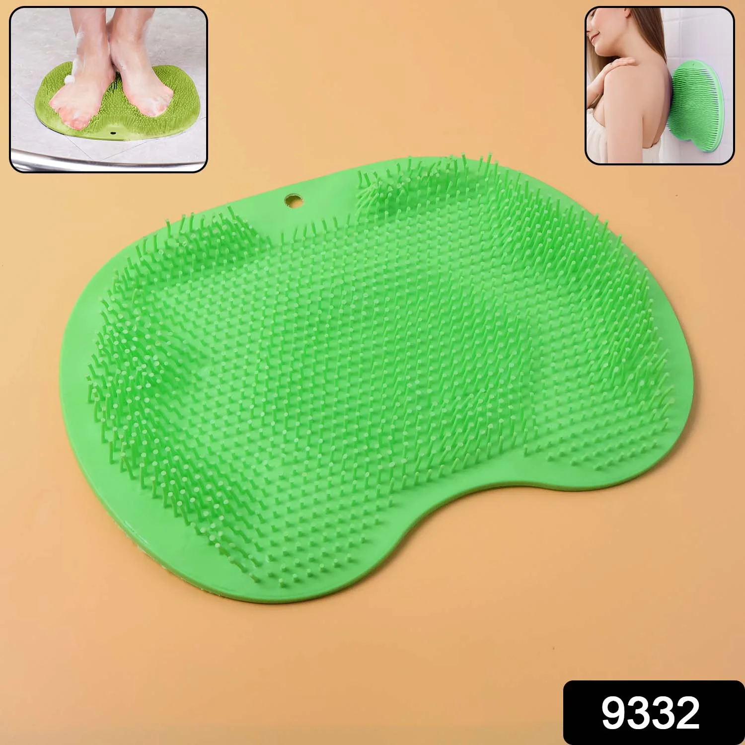 Green Silicone Bath Massage Cushion – Suction Cup Exfoliating Foot Scrubber & Mat - Image 2