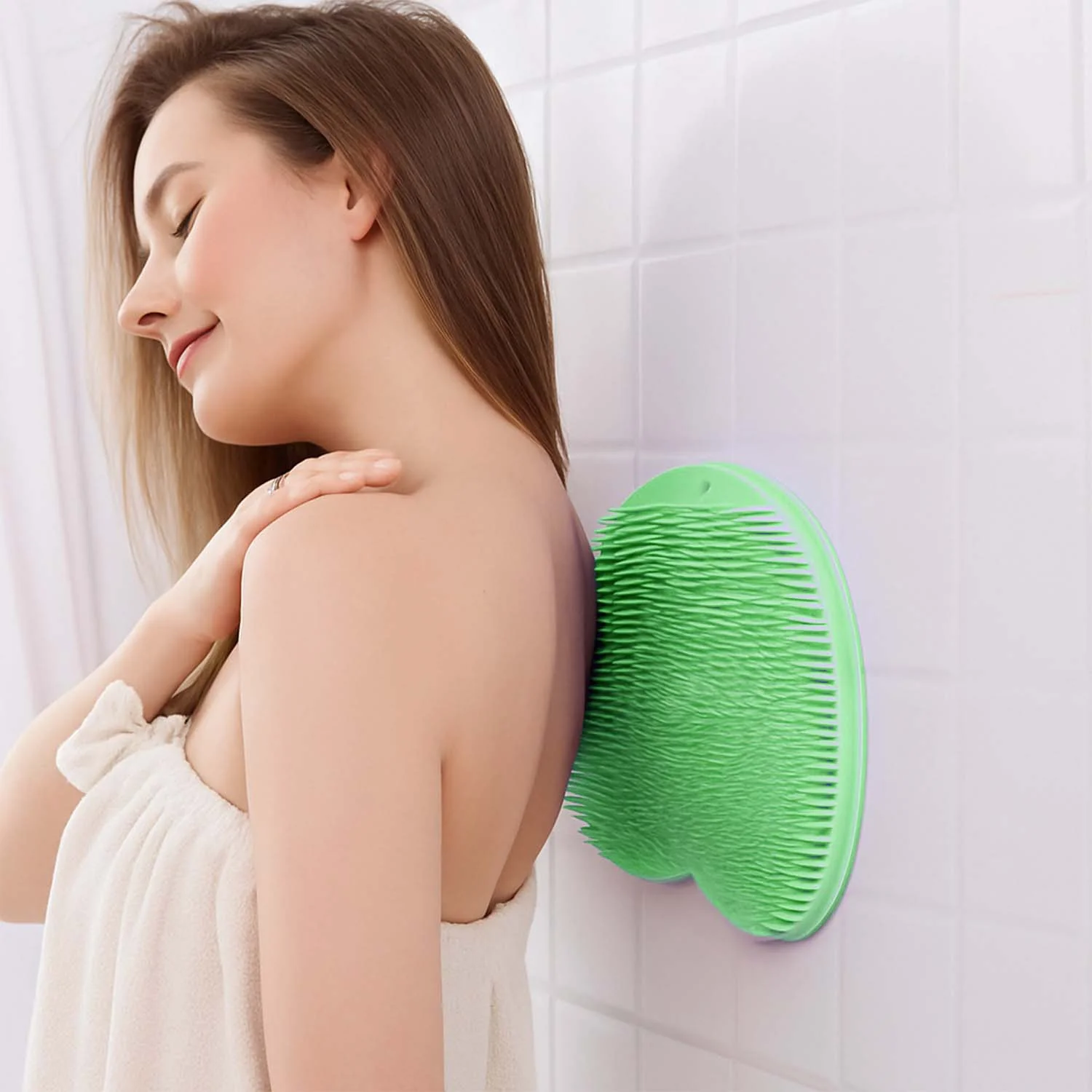 Green Silicone Bath Massage Cushion – Suction Cup Exfoliating Foot Scrubber & Mat - Image 8