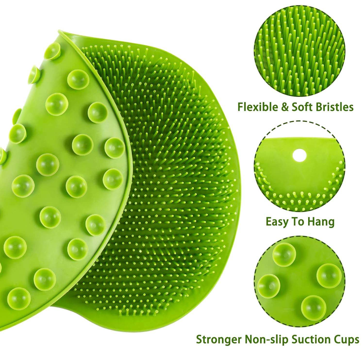 Green Silicone Bath Massage Cushion – Suction Cup Exfoliating Foot Scrubber & Mat - Image 9