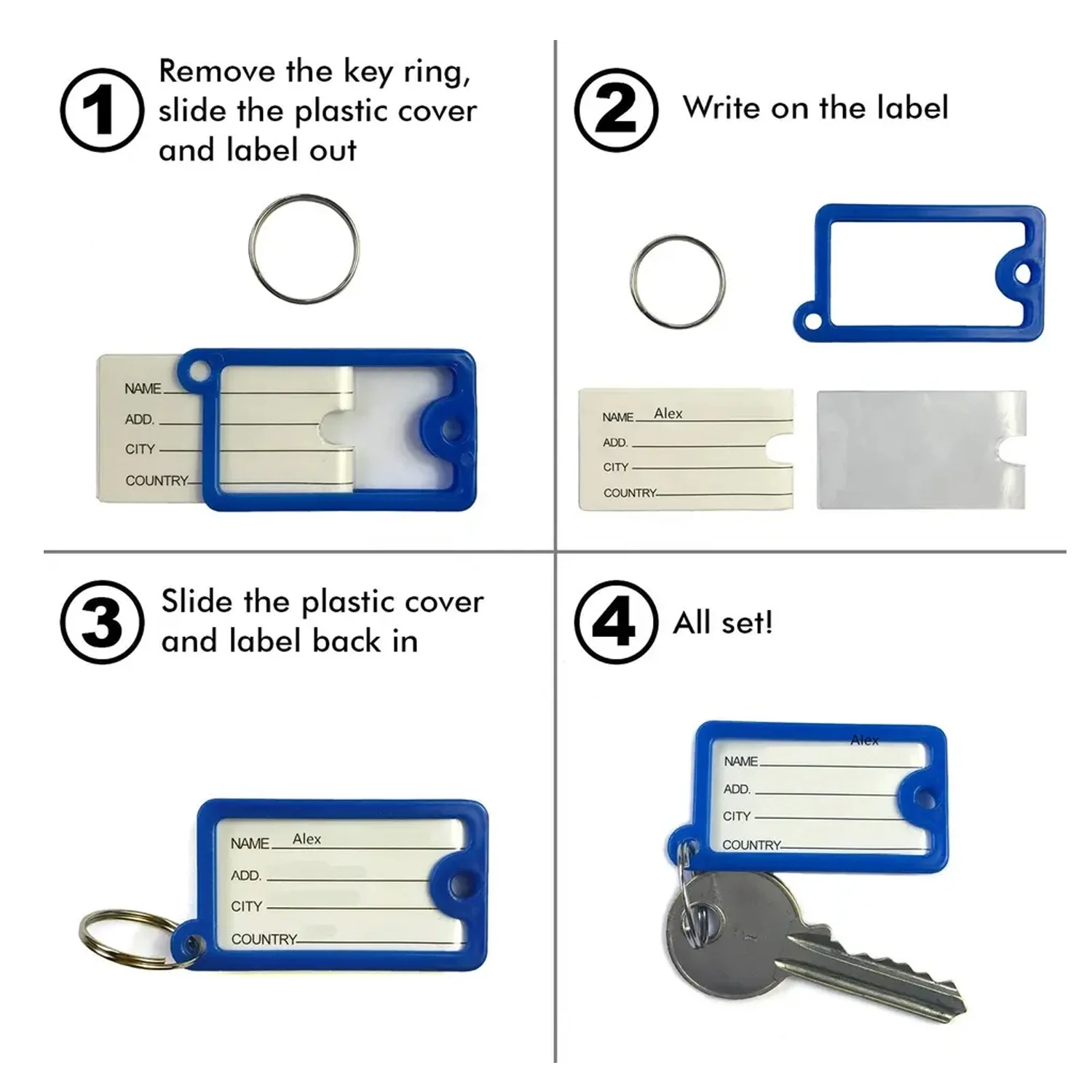 Wallet Keychain 10 pcs Set Plastic Key Custom Key - Image 3