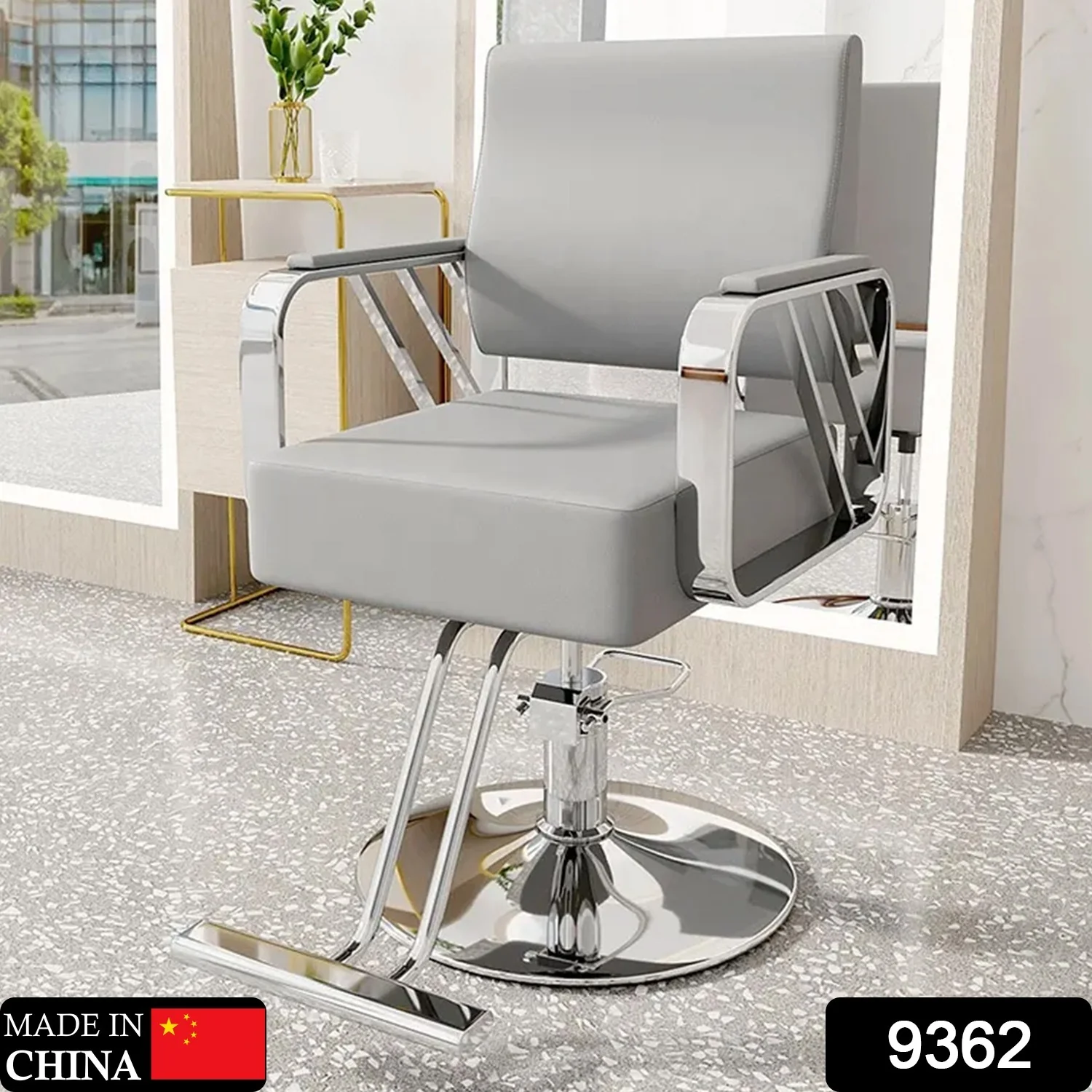 SALON CHAIR HYDRAULIC CHAIR FOR BUSINESS (SILVER 1 UNIT ) - Image 2