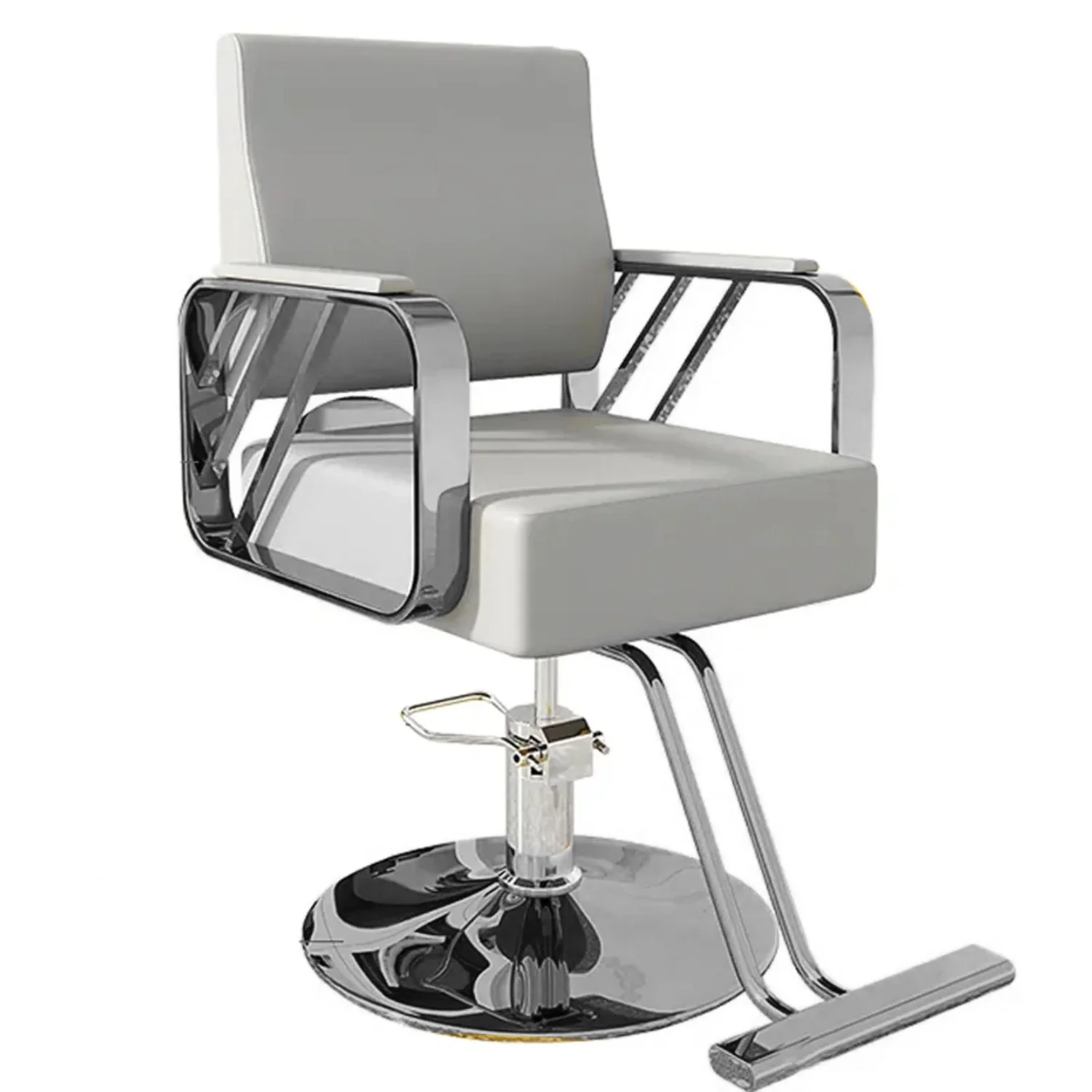 SALON CHAIR HYDRAULIC CHAIR FOR BUSINESS (SILVER 1 UNIT ) - Image 4