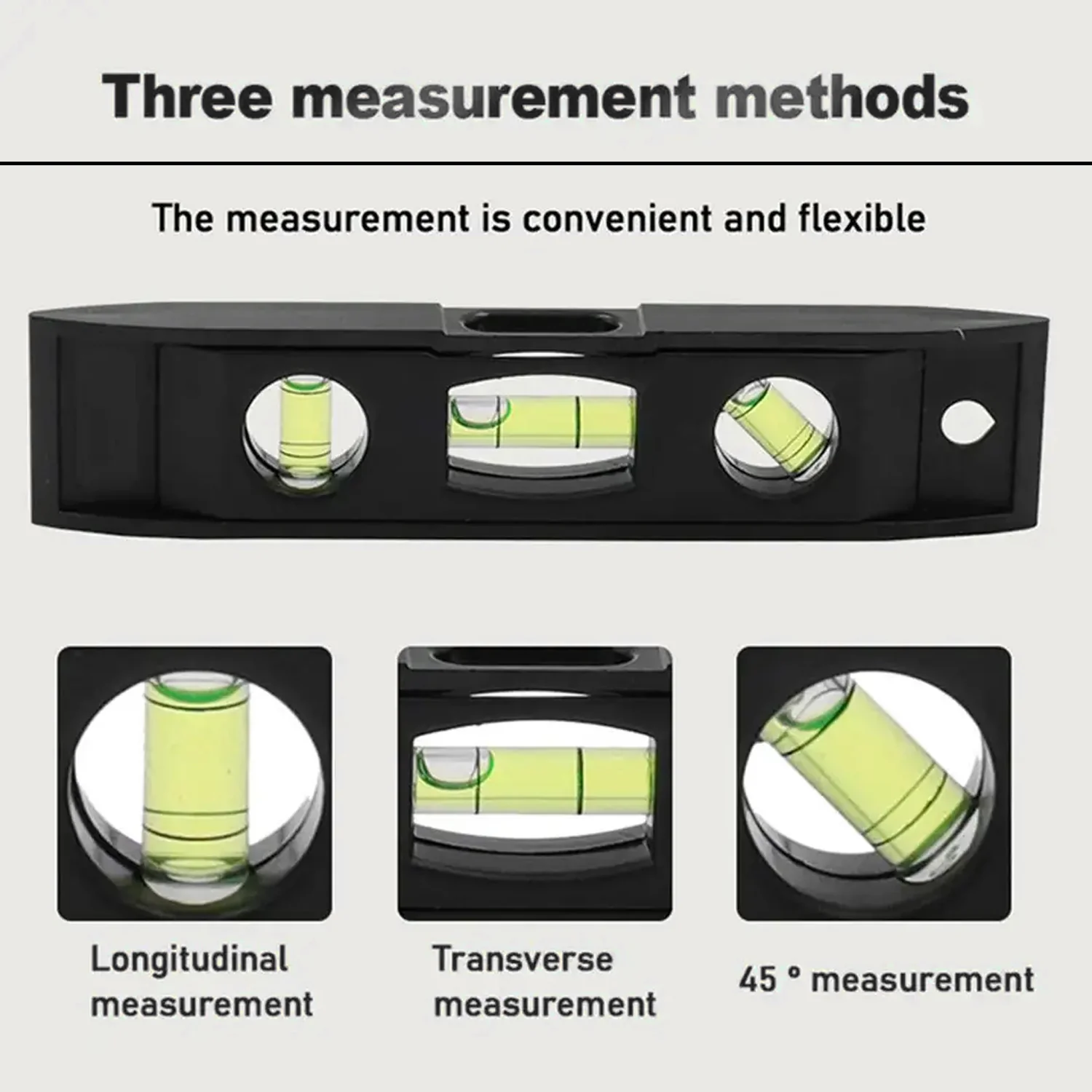 Plastic Torpedo Spirit Level – 3-Bubble Measuring Tool - Image 3
