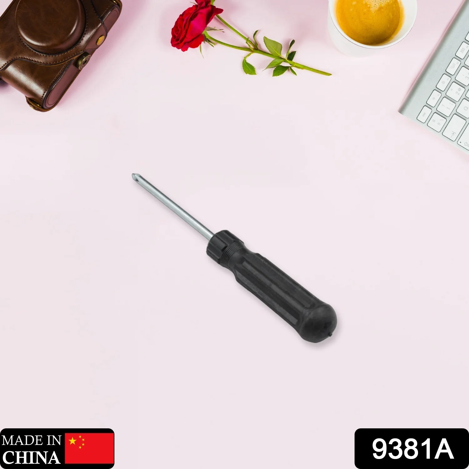 Small Pocket Size Slotted Cross Head Flat Magnetic Screwdriver (1 Pc) - Image 2
