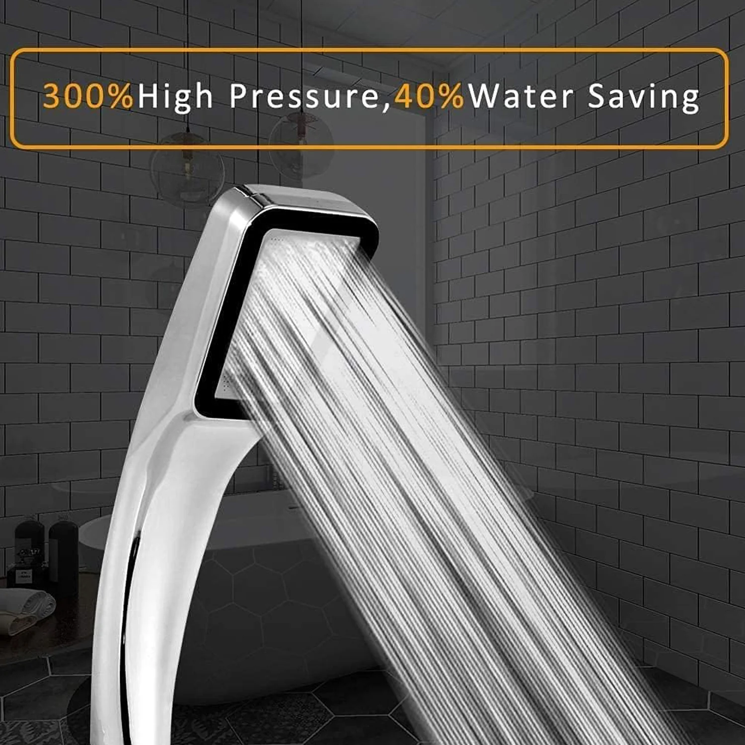 High Pressure Shower Head 300 Holes Handheld Powerful Booster Spray  for Bathroom - Image 3