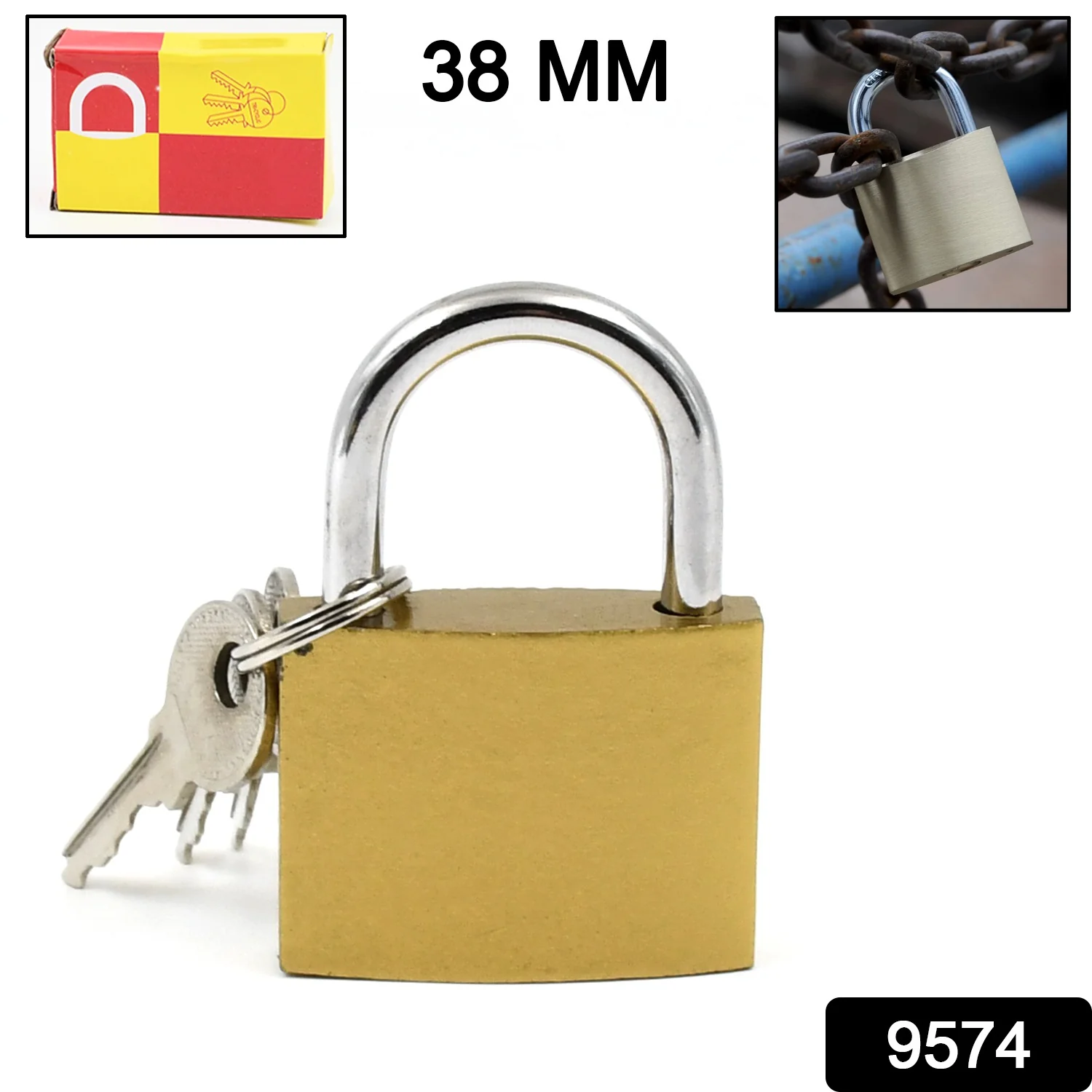 Multipurpose Solid 3 Keys door lock 38 mm / 1 Pc) - Image 2