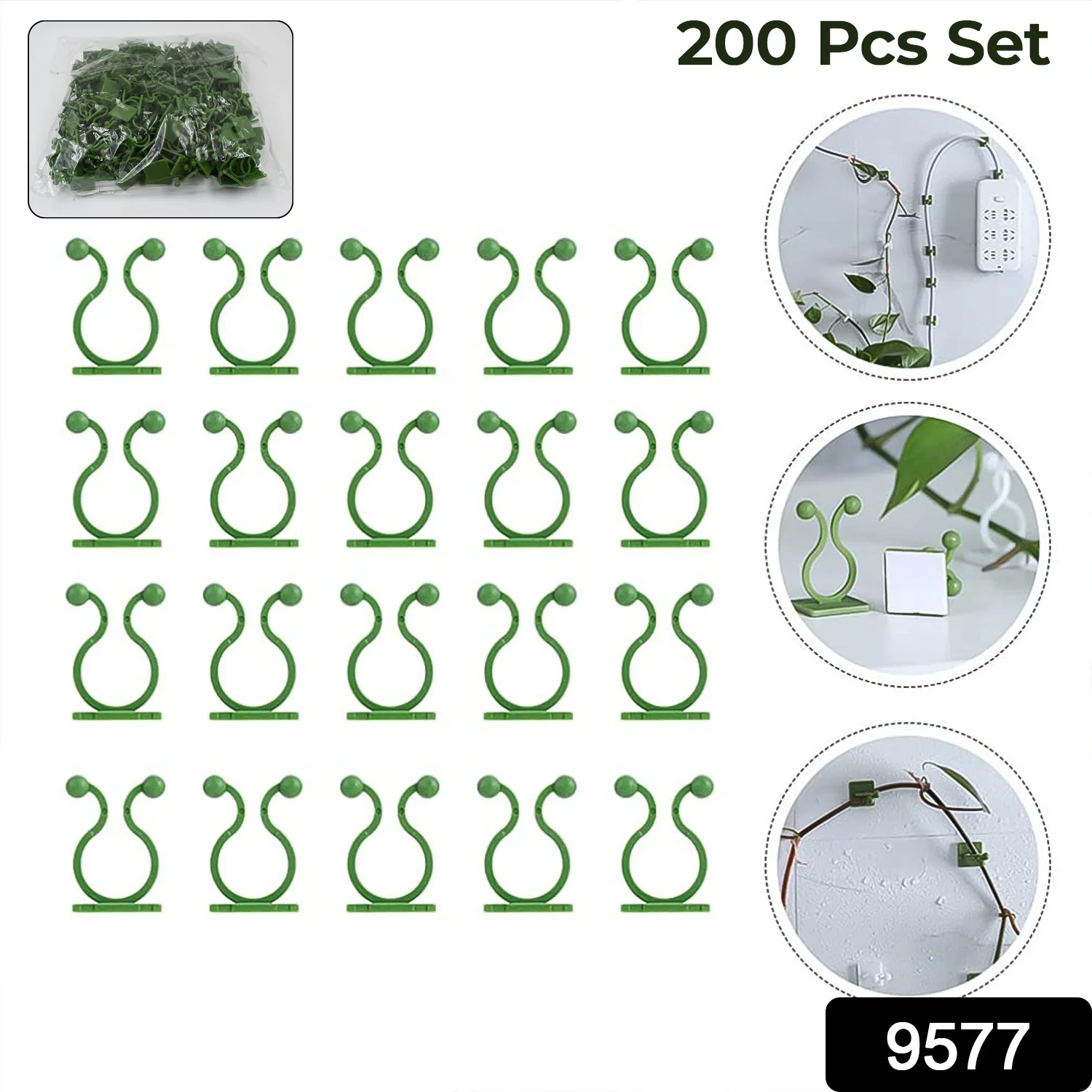 Plant Climbing Wall Fixture Clip Self-Adhesive Hook (Approx 200 Pcs Set) - Image 2