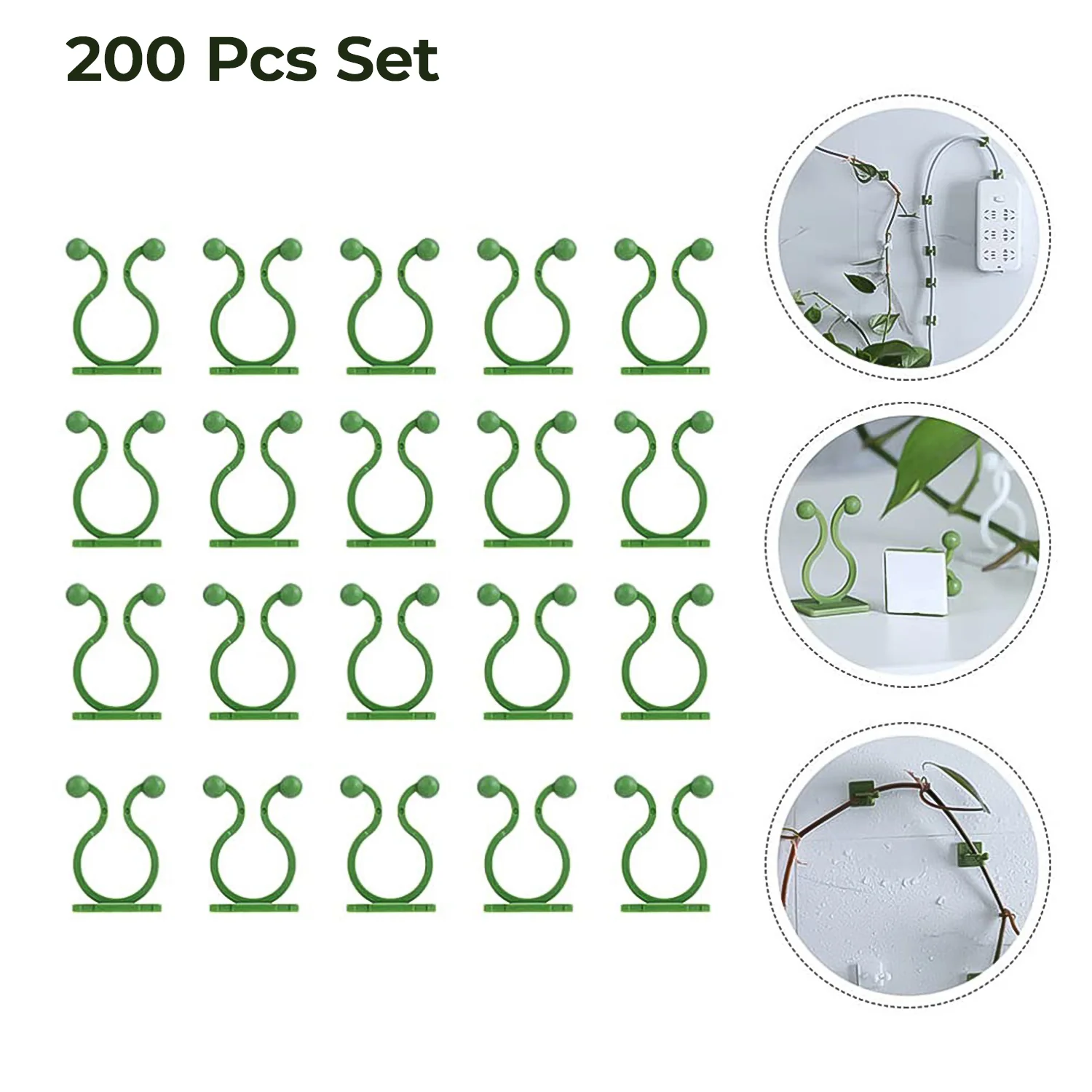 Plant Climbing Wall Fixture Clip Self-Adhesive Hook (Approx 200 Pcs Set) - Image 3