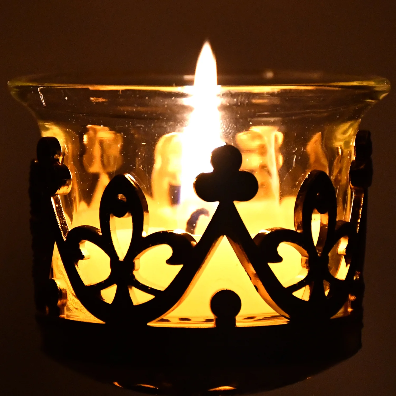 Flower Diwali Candle Holder with Plastic Stand , Diwali(1 Set) - Image 4