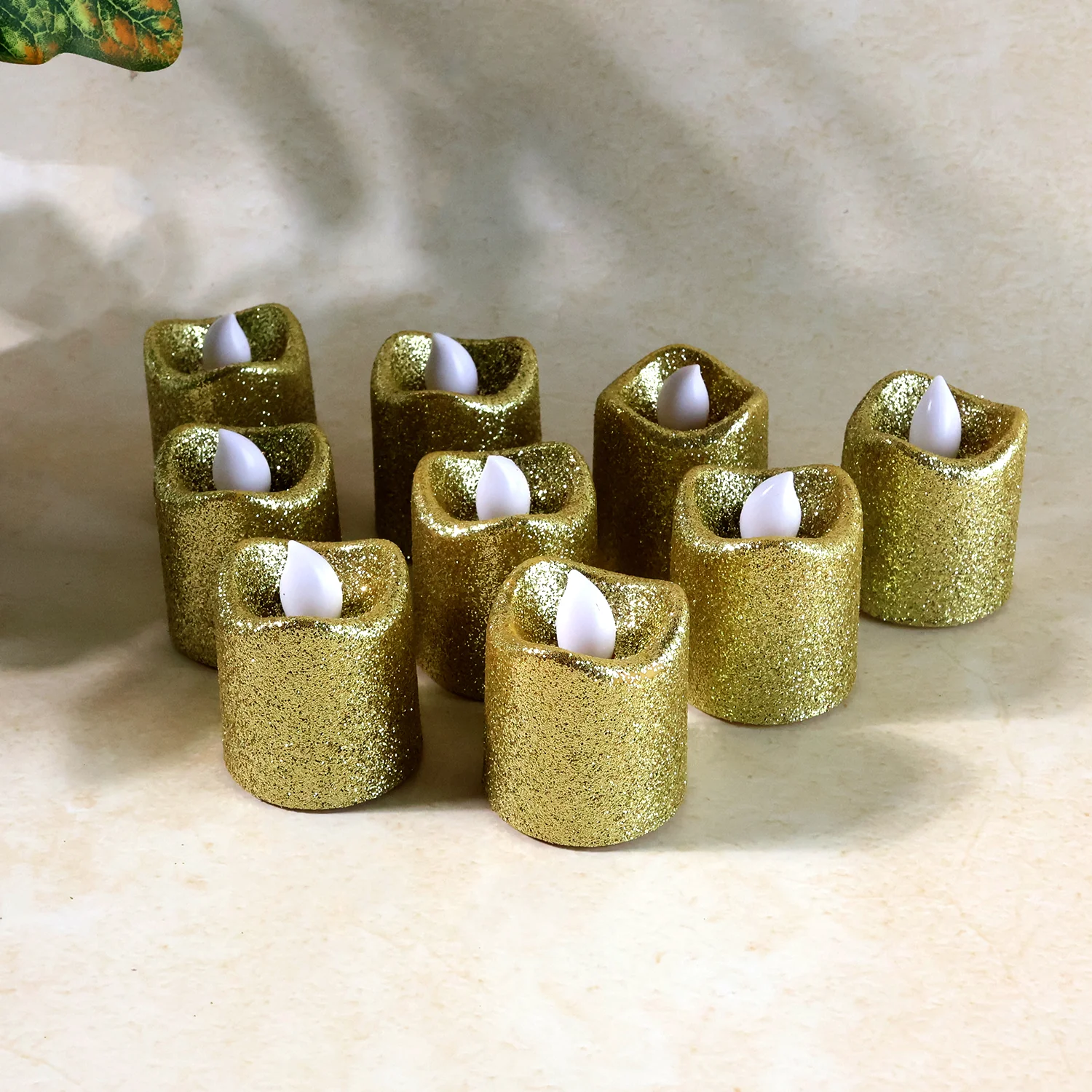 Christmas Premium Glitter LED Tealight Candles (9 Pc Set) - Image 7