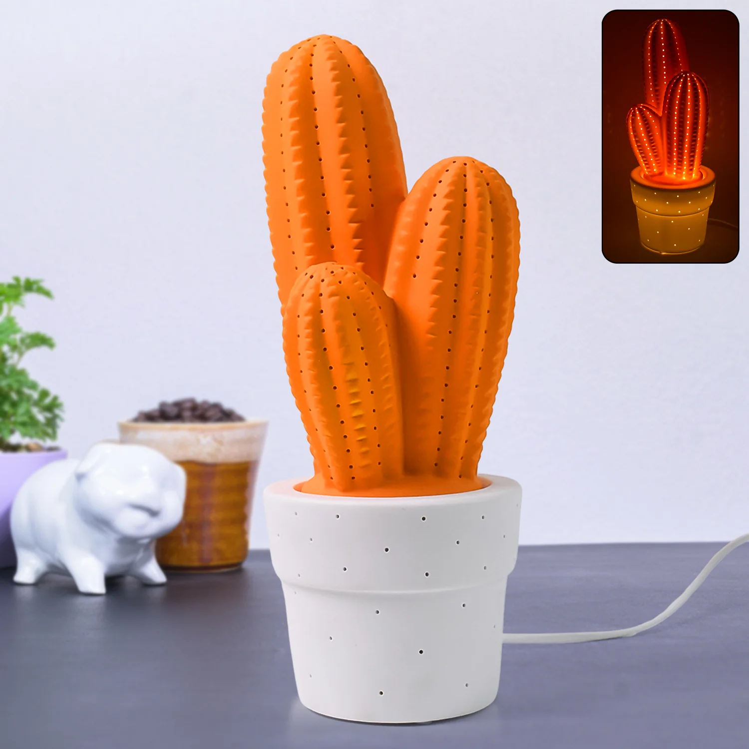 Big Ceramic Table Lamp for Home Decor Elegant Ambient Lighting Lamp (1 Pc) - Image 8