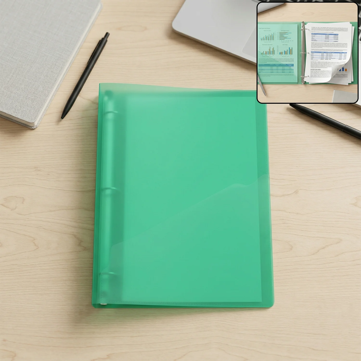 A4 Size Transparent Ring Binder File Folder for Documents Office School Use (1 Pc) - Image 5