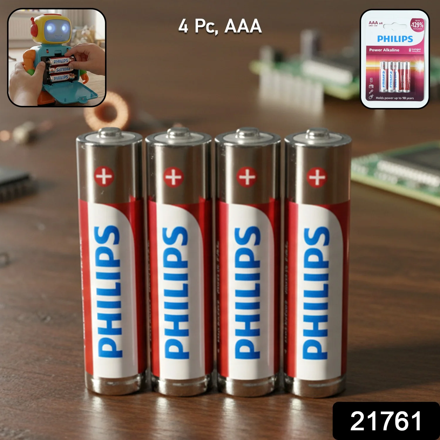 AAA Alkaline Batteries 4 Piece Pack - Image 2