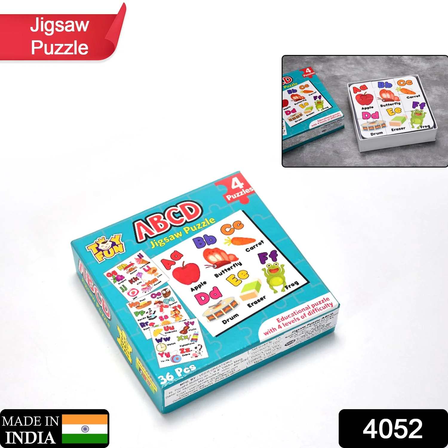 ABC Jigsaw Puzzle Toy for Children (4-Pcs Pack) - Image 5