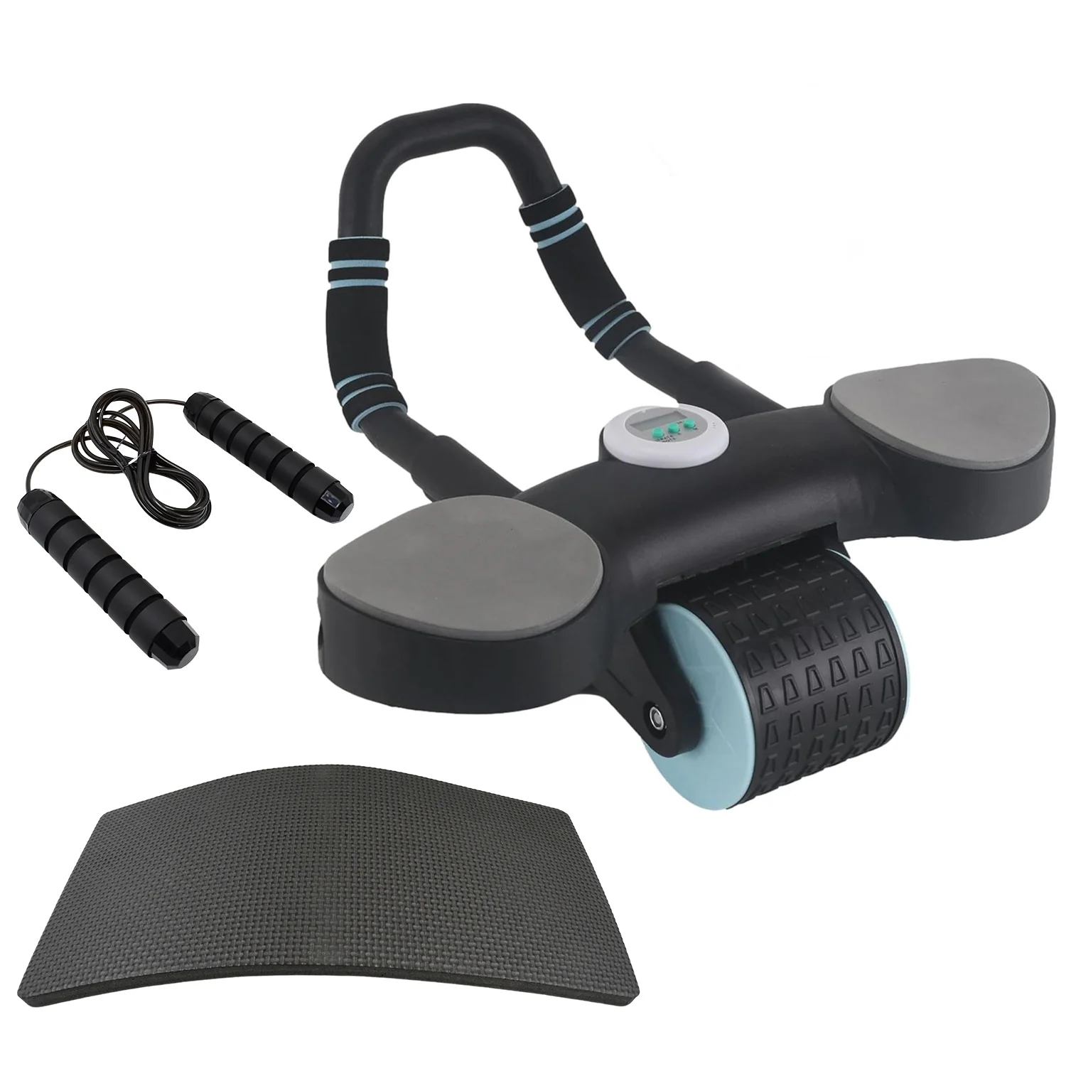 Abdominal Wheel Roller with Elbow Support, Timer & Skipping Rope (1 Set) - Image 4