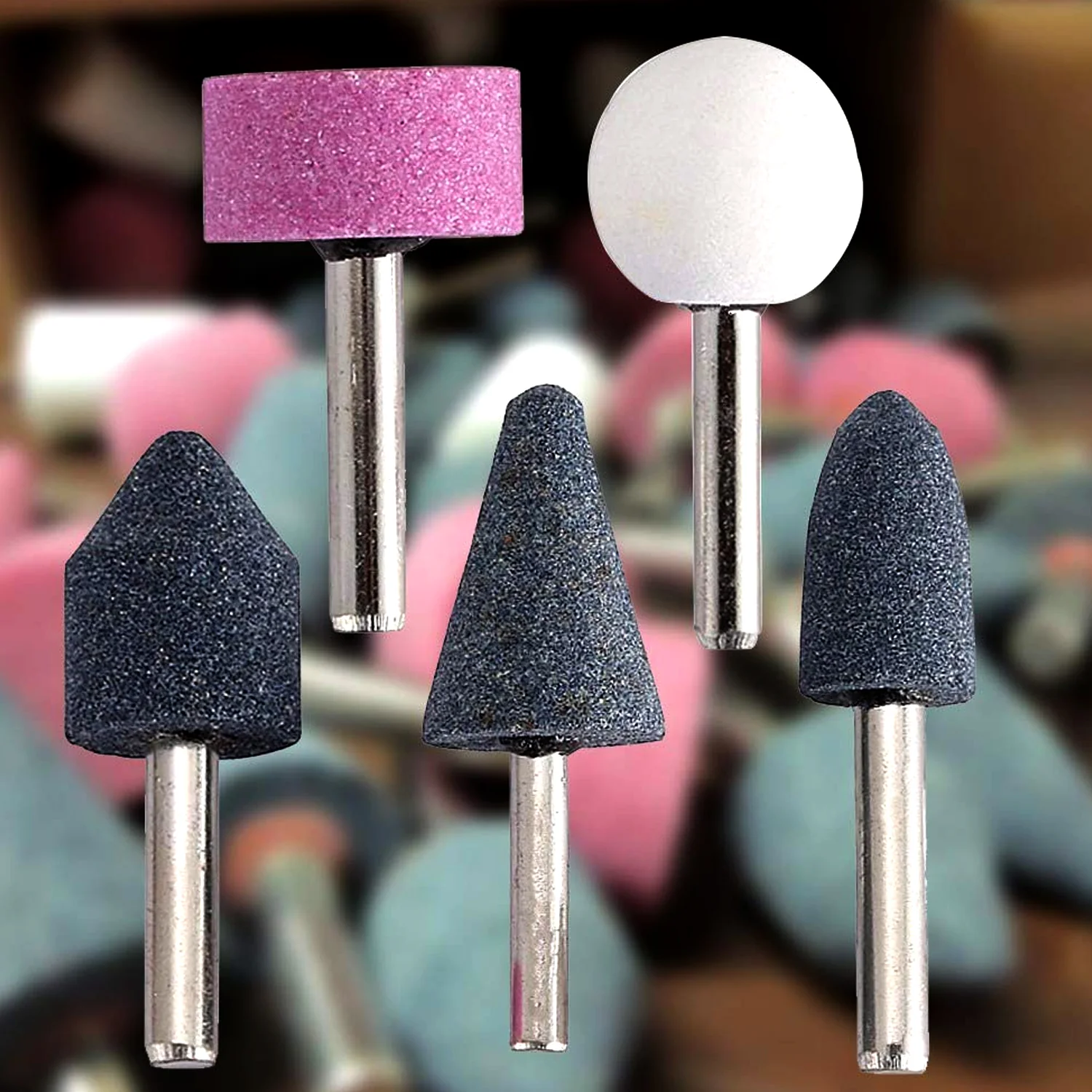 Abrasive Mounted Stone Grinding Wheel Head Grinding Burr Wheel Rotary Tools Set 5 Pcs - Image 6