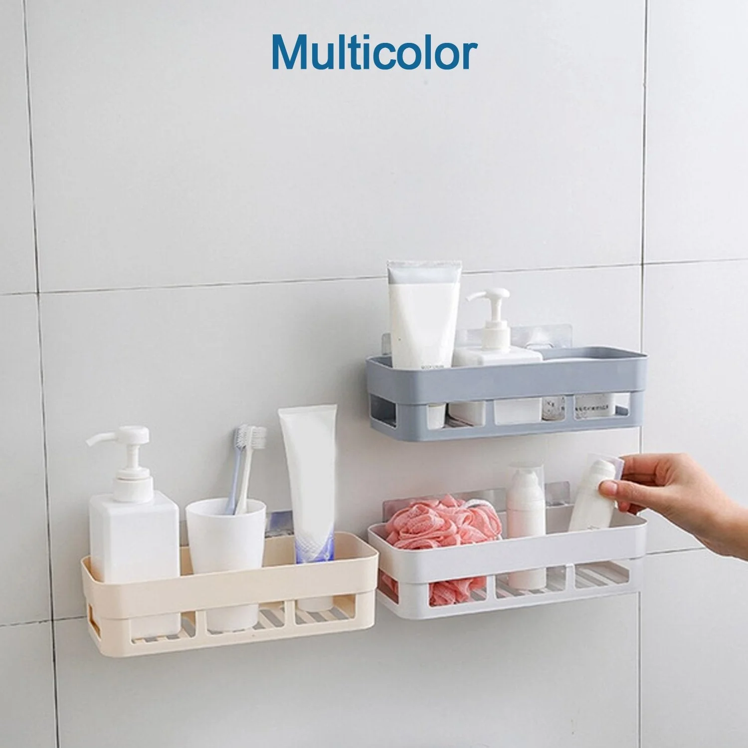 ABS Plastic Shower Corner Caddy Shelf with Wall-Mounted Suction Cup - Image 4