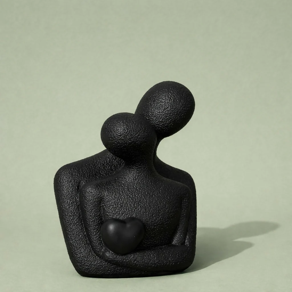 Abstract Couple Showpiece with Heart for Home, Table & Gift Decor - Image 2