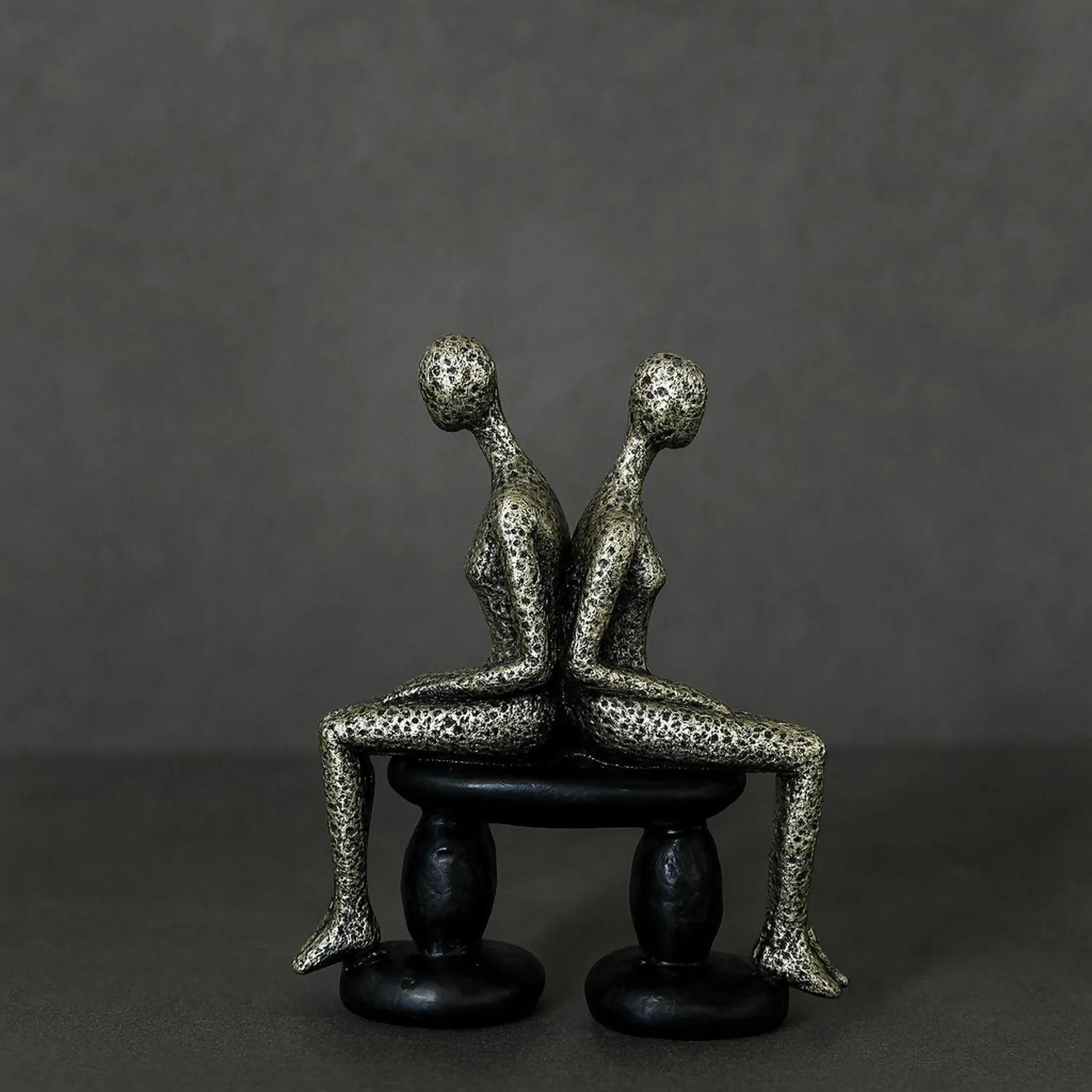 Abstract Couple Sitting Showpiece Statue for Home Decor & Gifting - Image 2