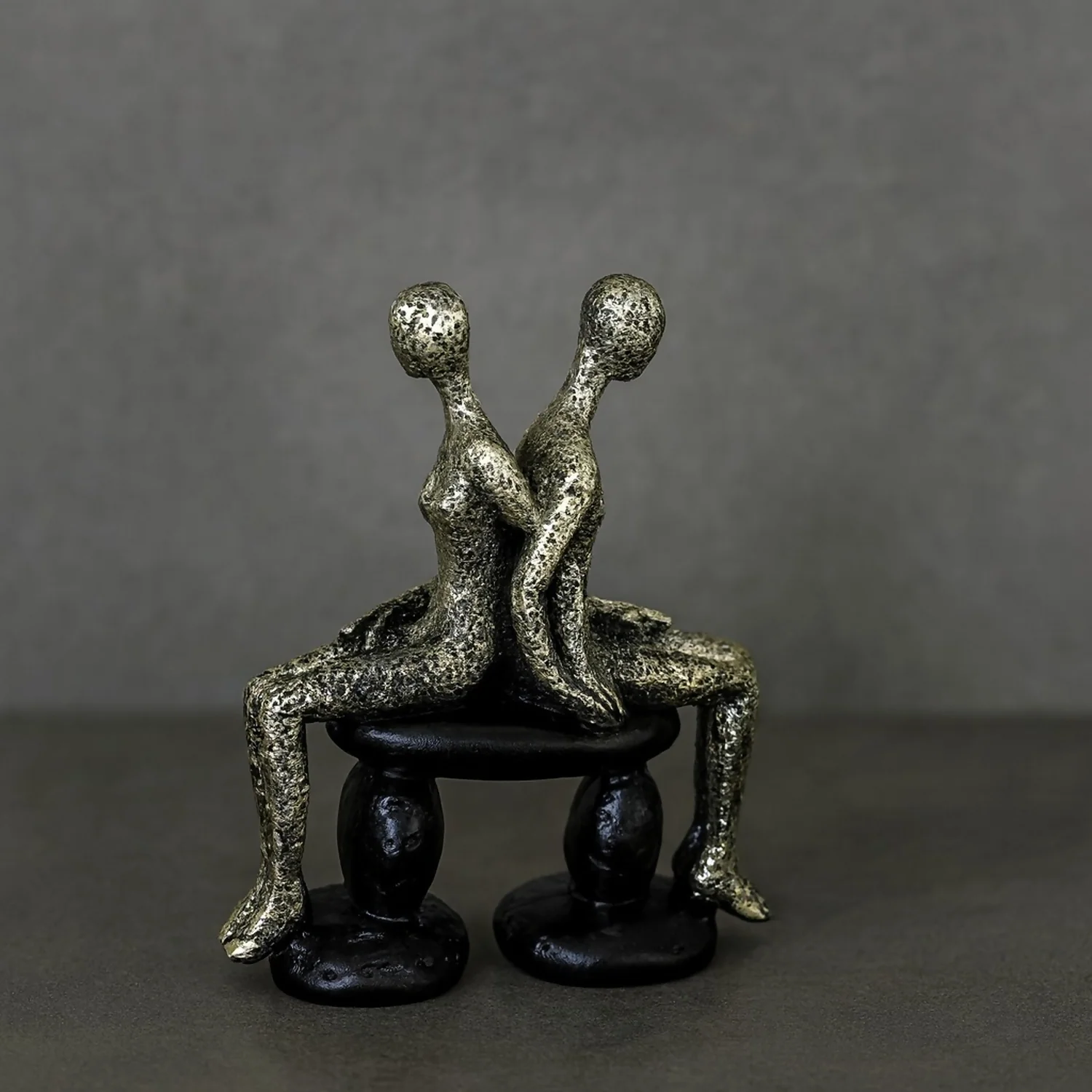 Abstract Couple Sitting Showpiece Statue for Home Decor & Gifting - Image 3