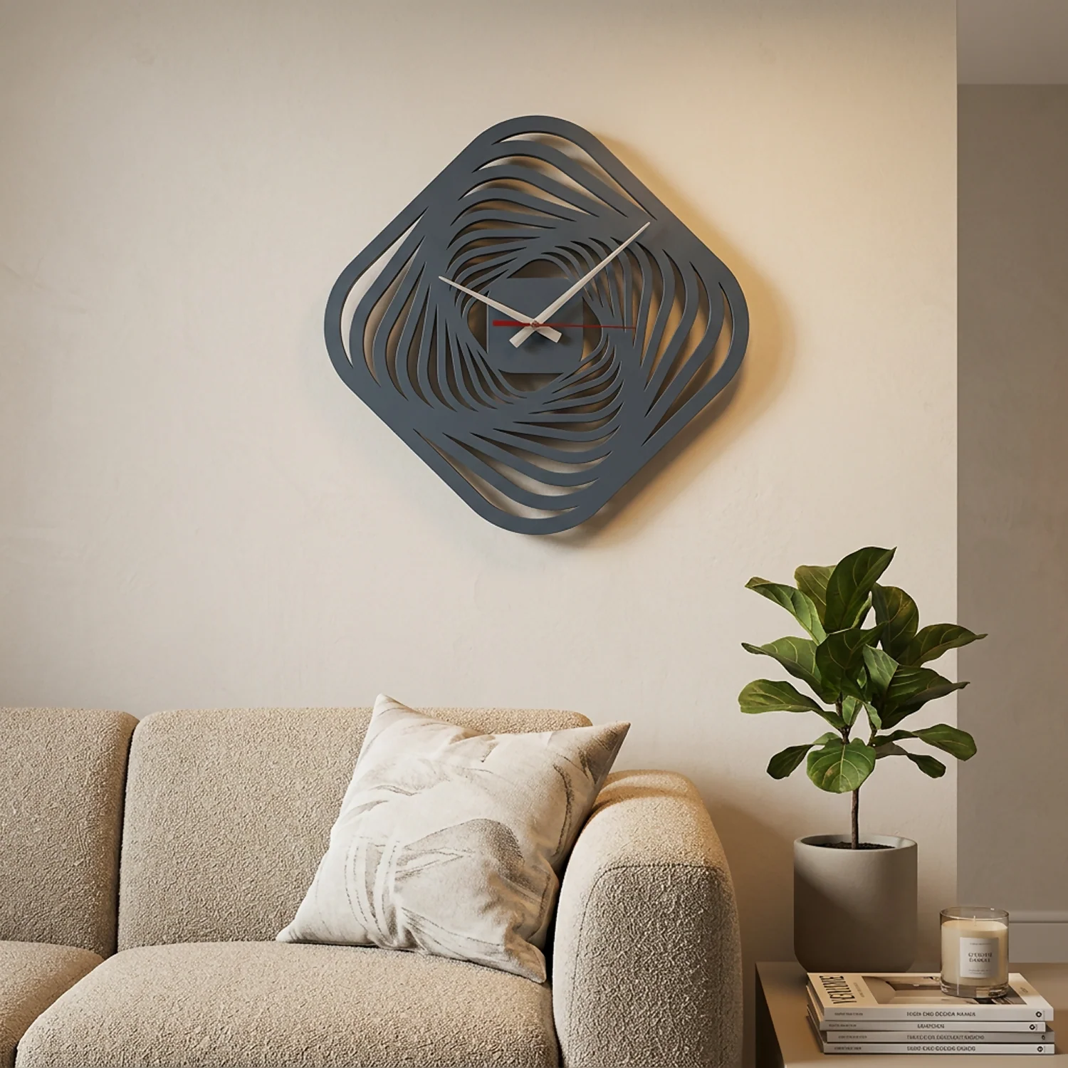 Abstract Geometric Designer Modern 3D Vortex Wall Clock | Silent Quartz Decorative Clock for Living Room, Bedroom & Office - Image 2