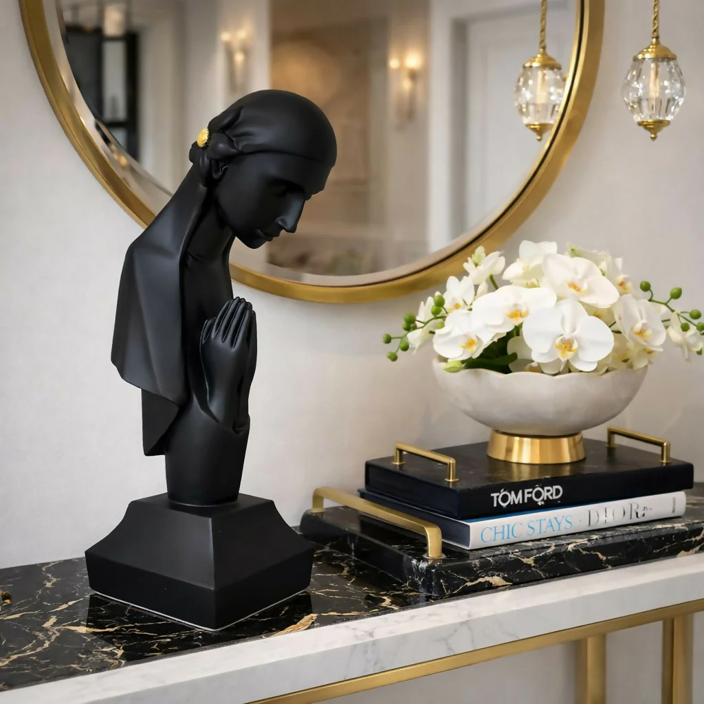Abstract Praying Lady Sculpture Decorative Home Showpiece