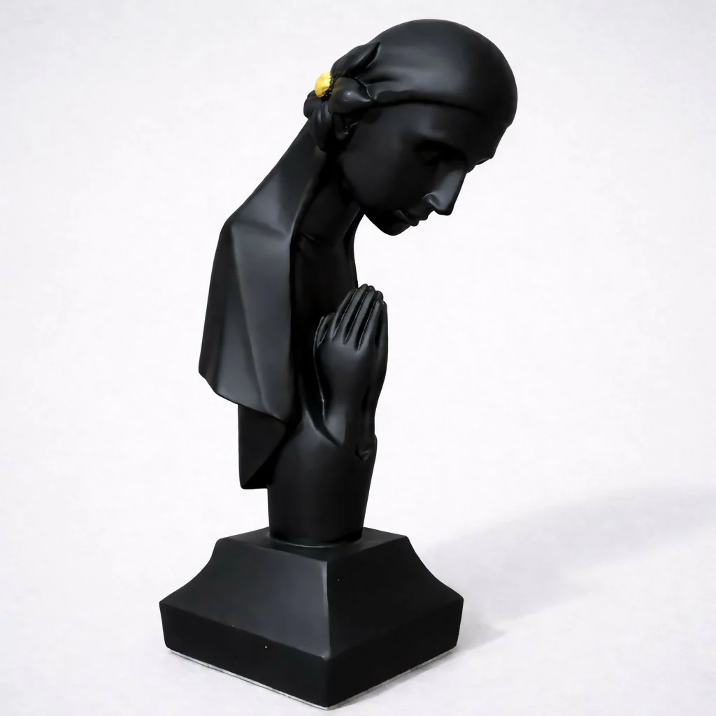 Abstract Praying Lady Sculpture Decorative Home Showpiece - Image 3