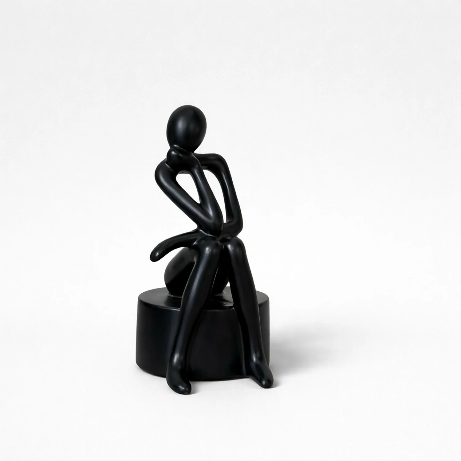 Abstract Thinking Man poly-resin Sculpture Modern Black Showpiece for Home Decor - Image 2
